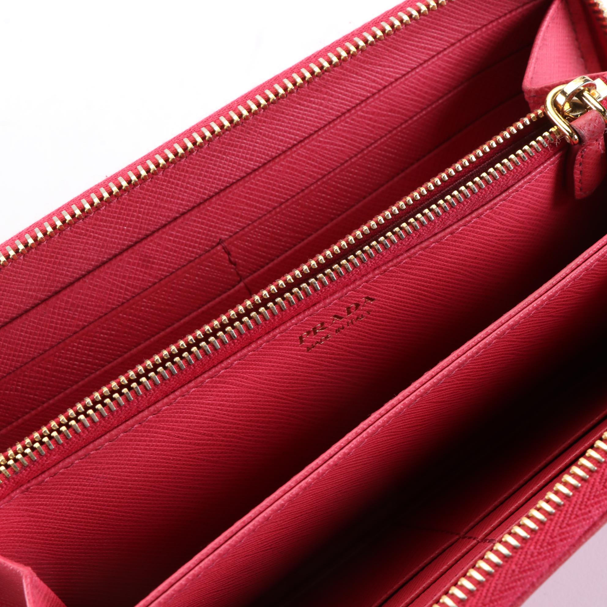 Prada Saffiano Leather Zippy Wallet