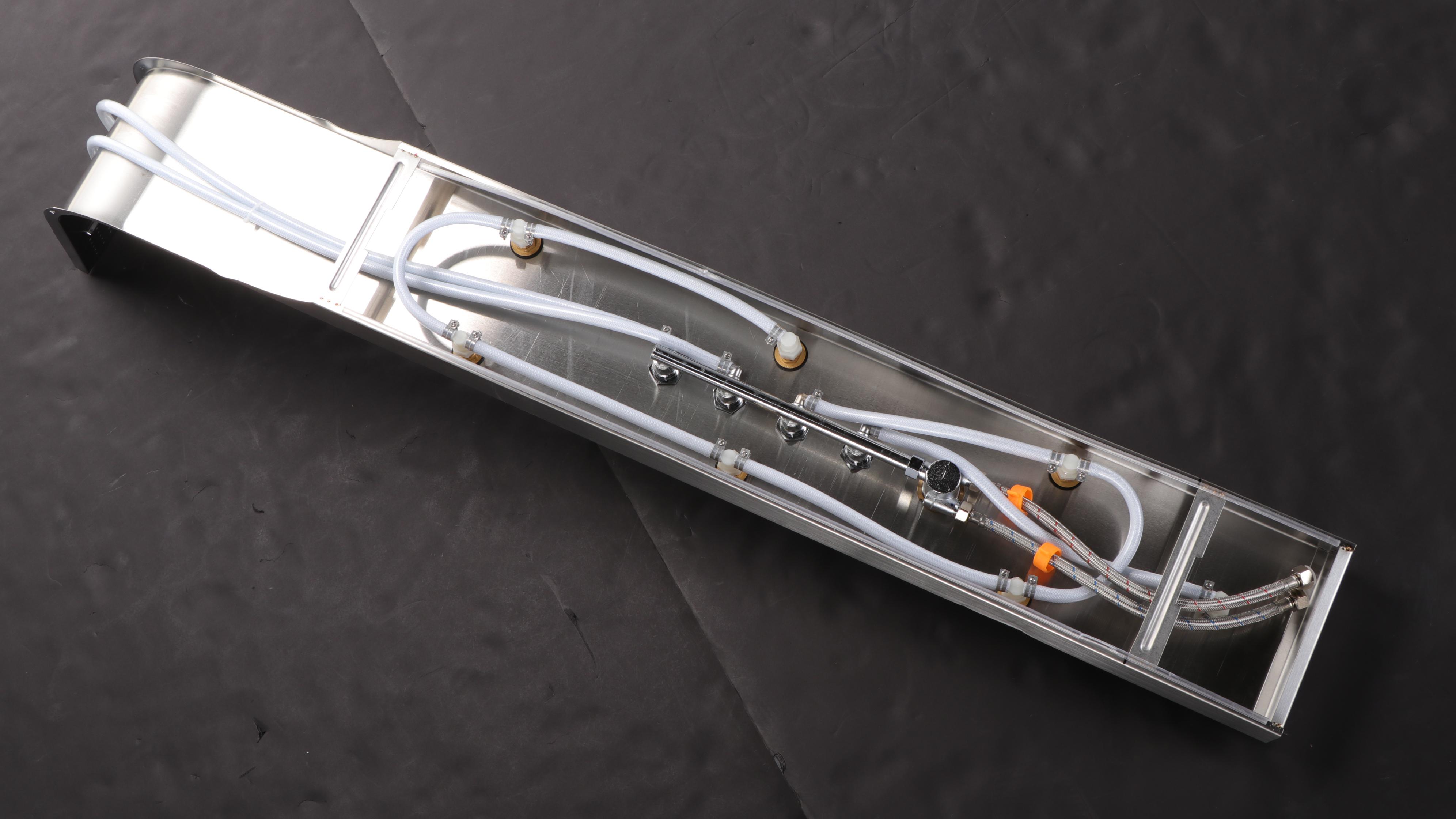 Contemporary Stainless Steel Thermostatic Shower Panel With Six Body Sprays