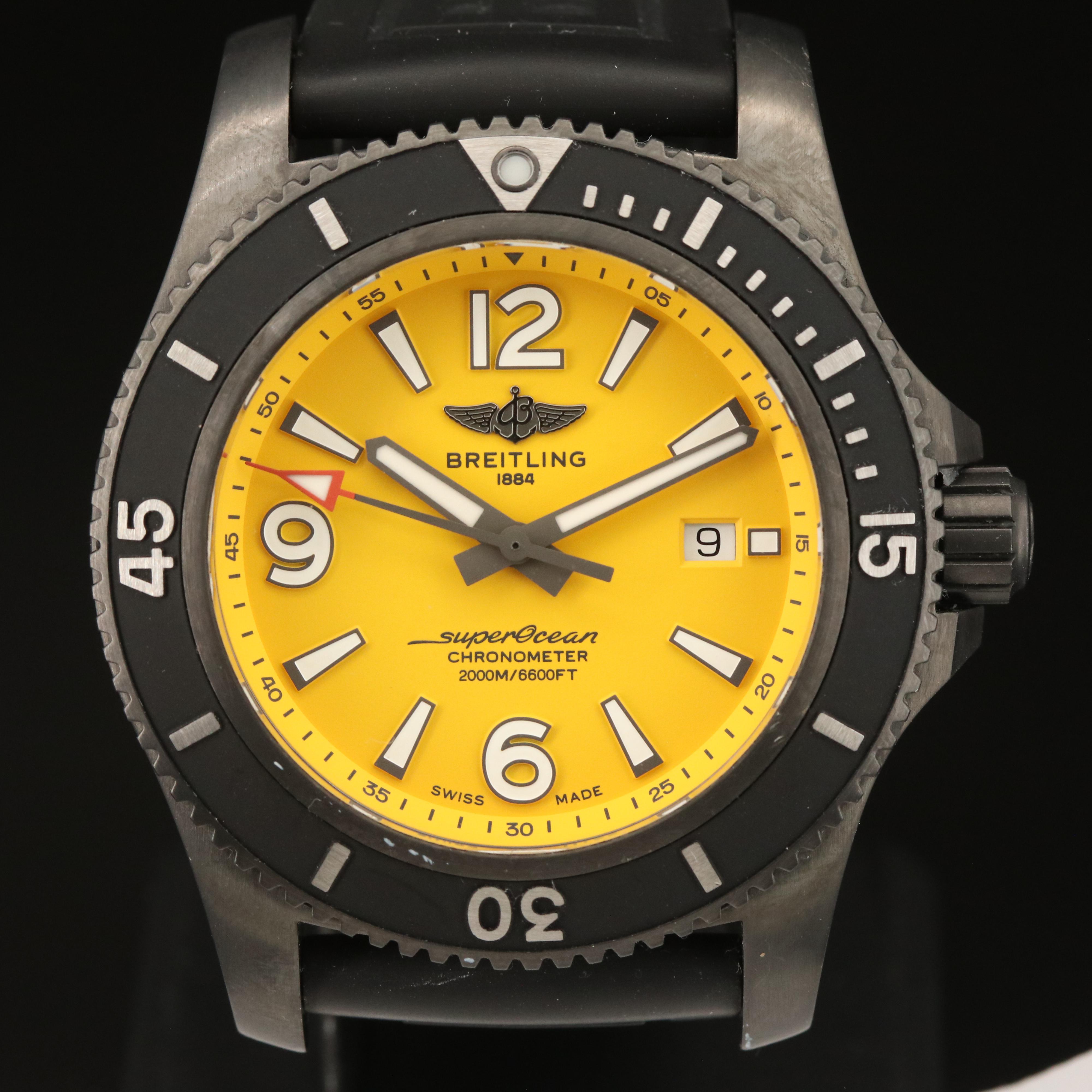 Breitling Superocean 46 Yellow Dial Automatic Watch