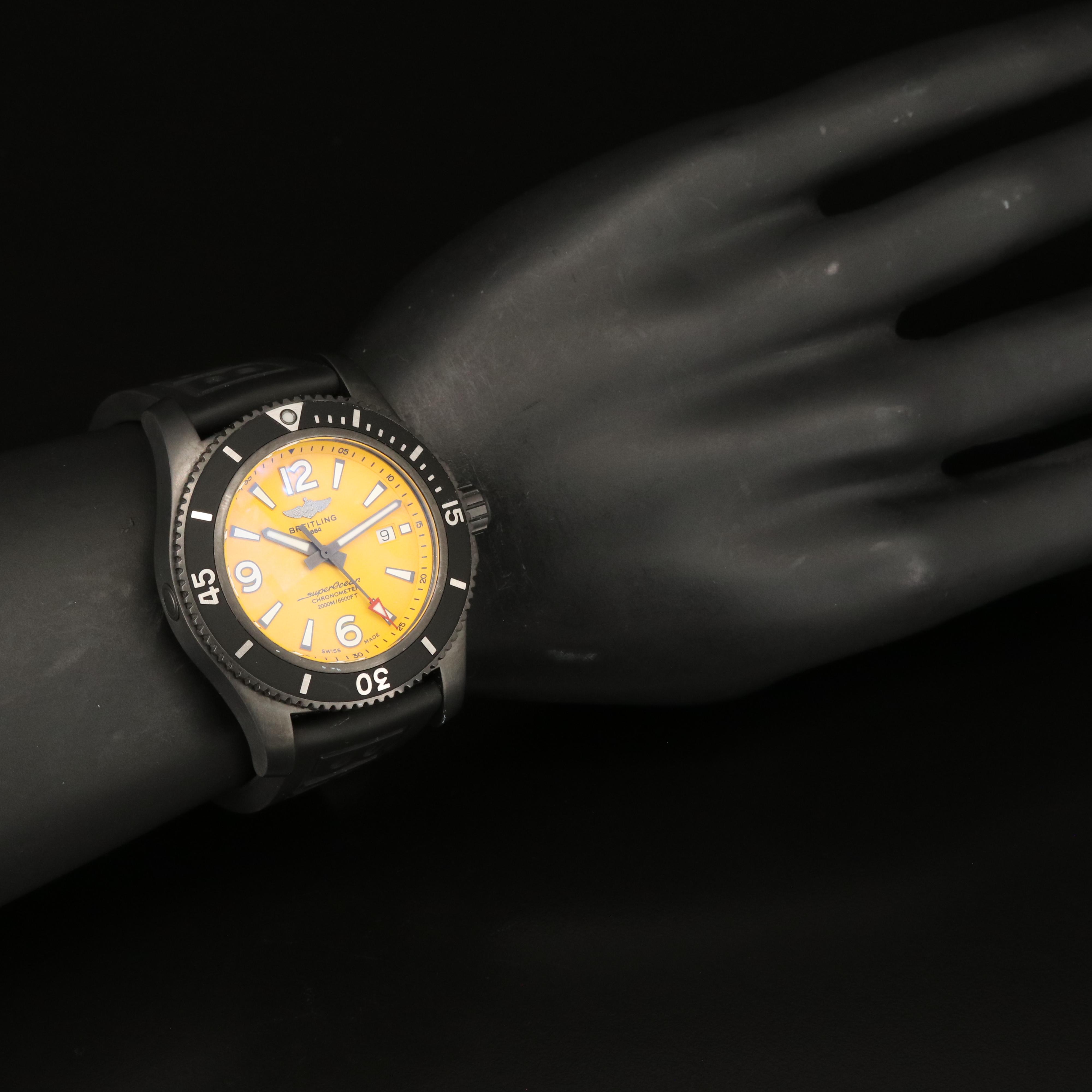 Breitling Superocean 46 Yellow Dial Automatic Watch