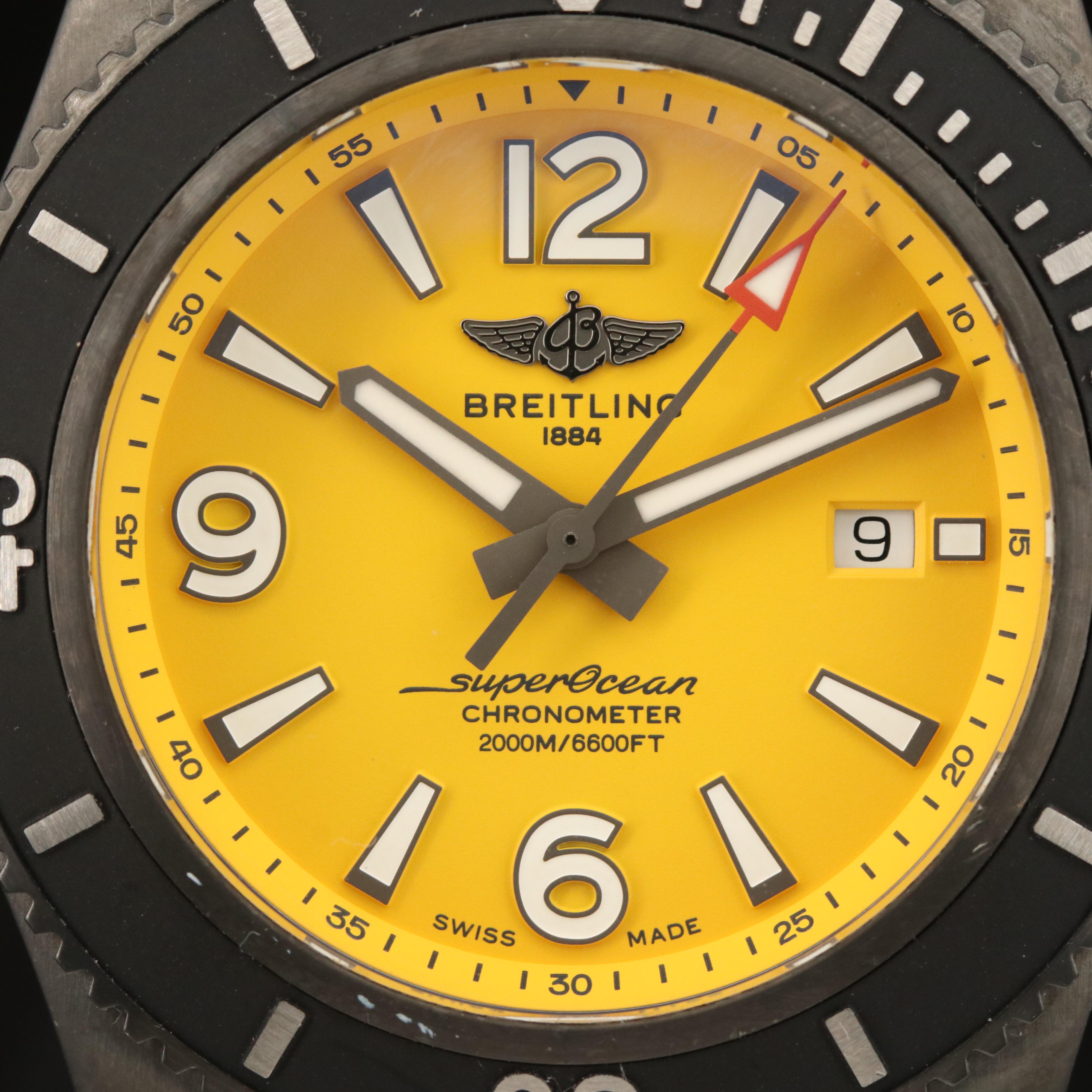 Breitling Superocean 46 Yellow Dial Automatic Watch