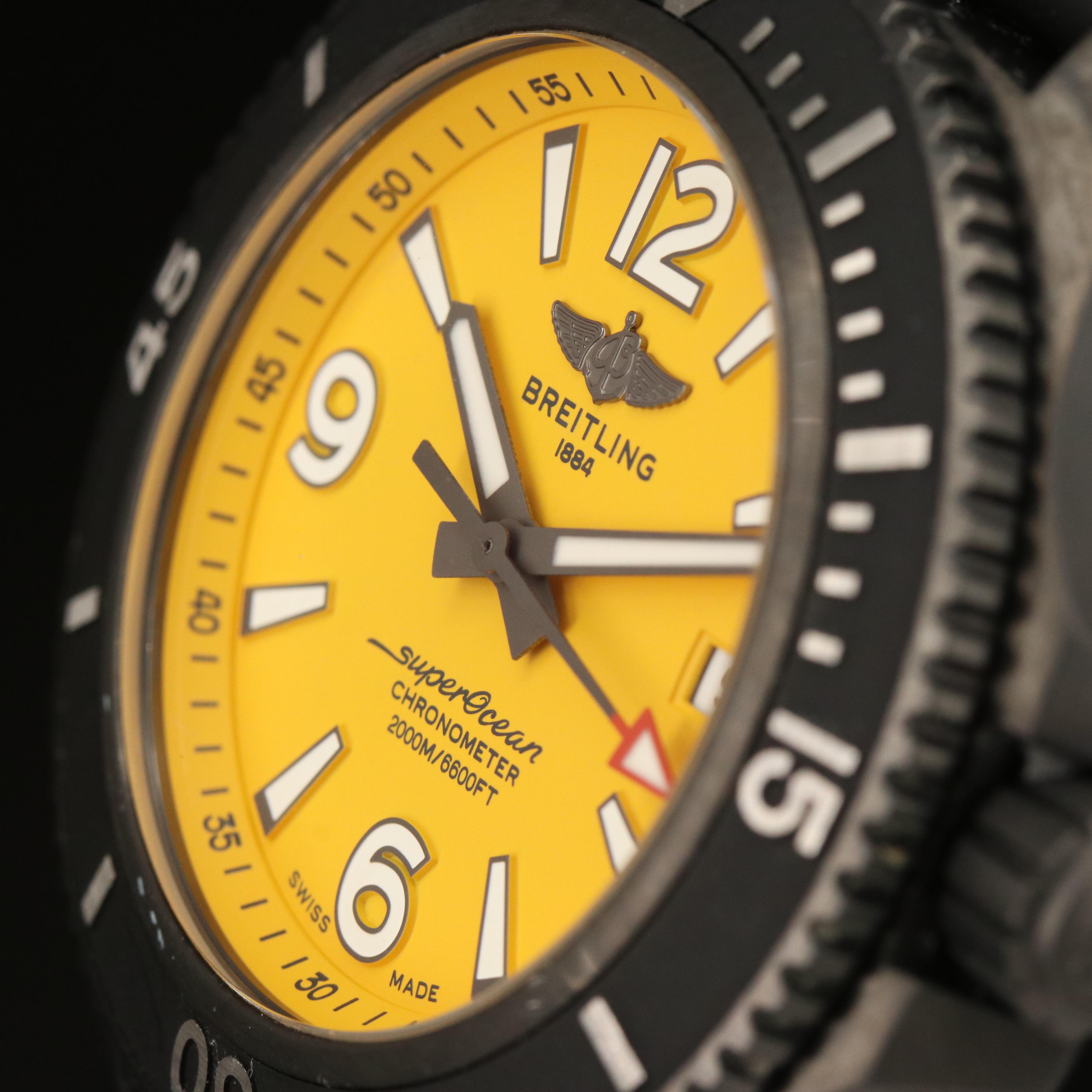Breitling Superocean 46 Yellow Dial Automatic Watch