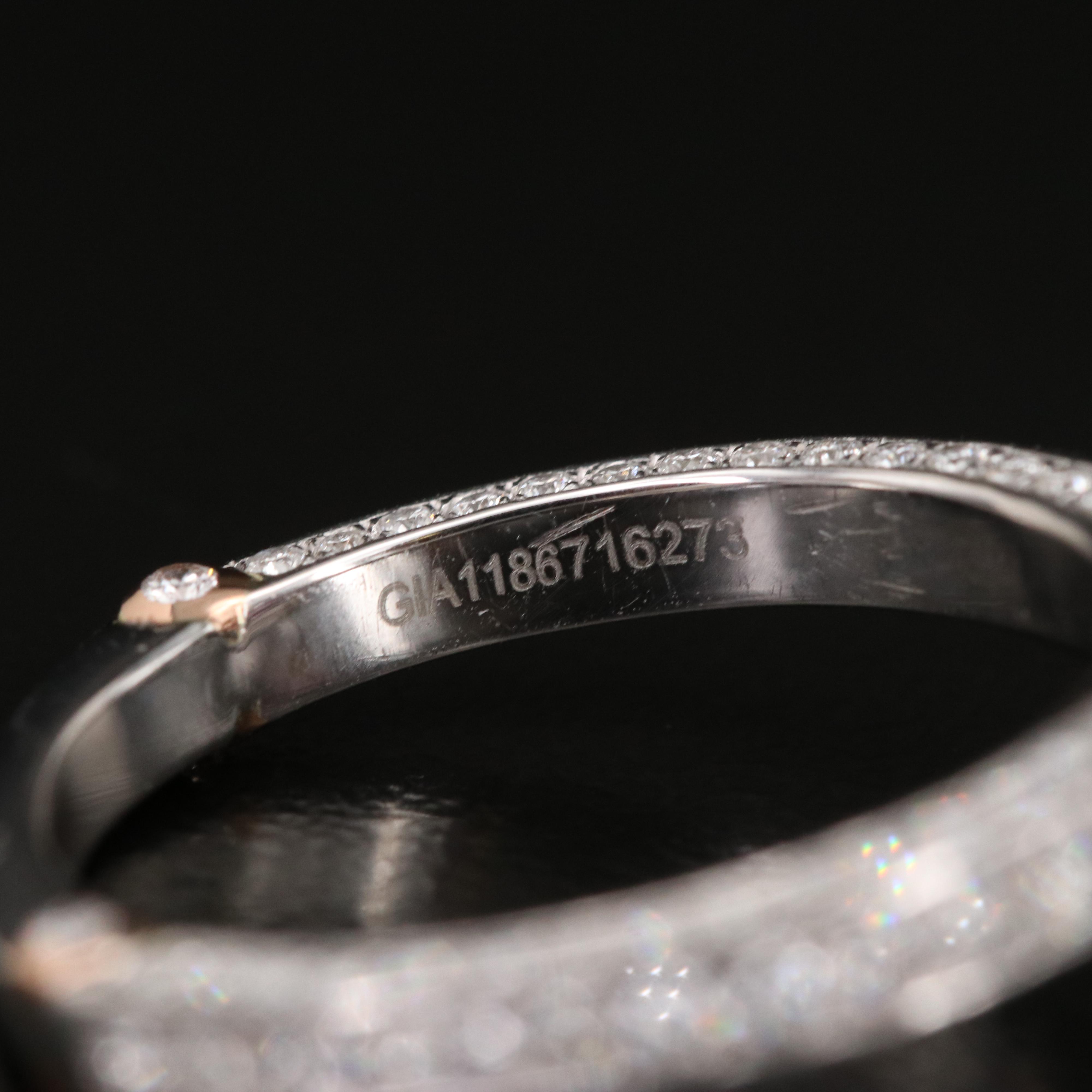 Platinum 2.14 CT Padparadscha Sapphire and Diamond Ring with GIA Report