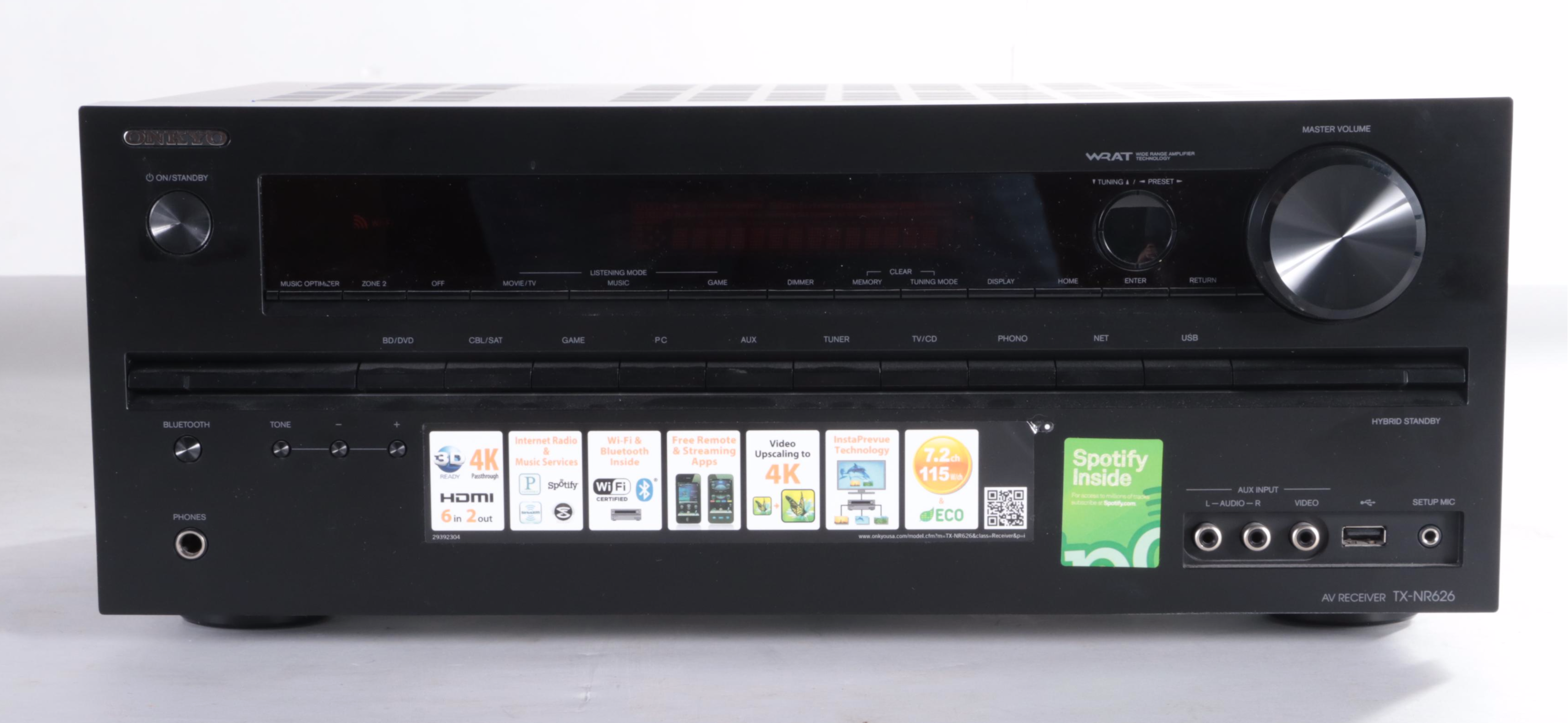 Onkyo TX-NR26 AV Receiver with Klipsch Energy Power 10 Sub Speaker
