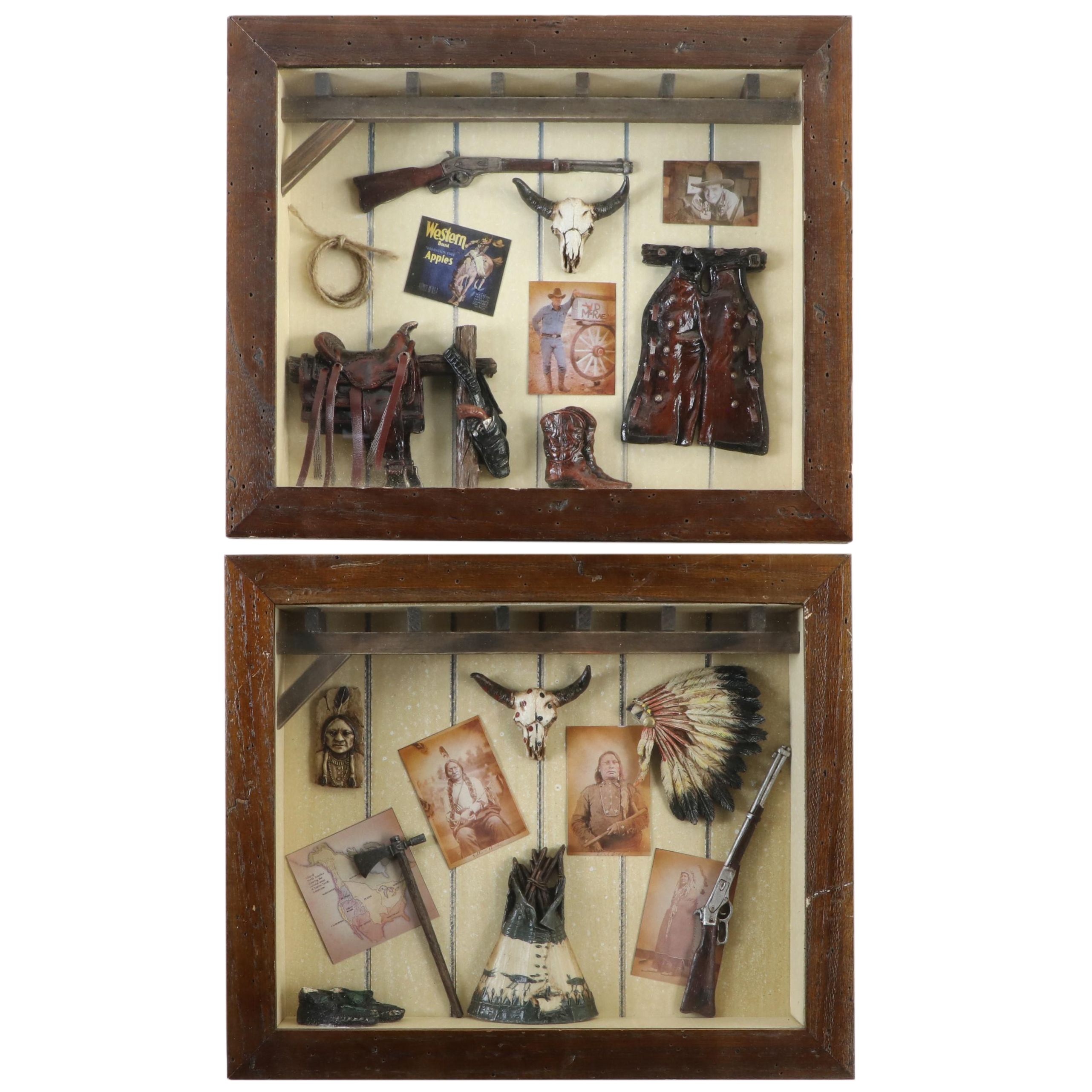 Western and Native American Themed Diorama Shadow Boxes