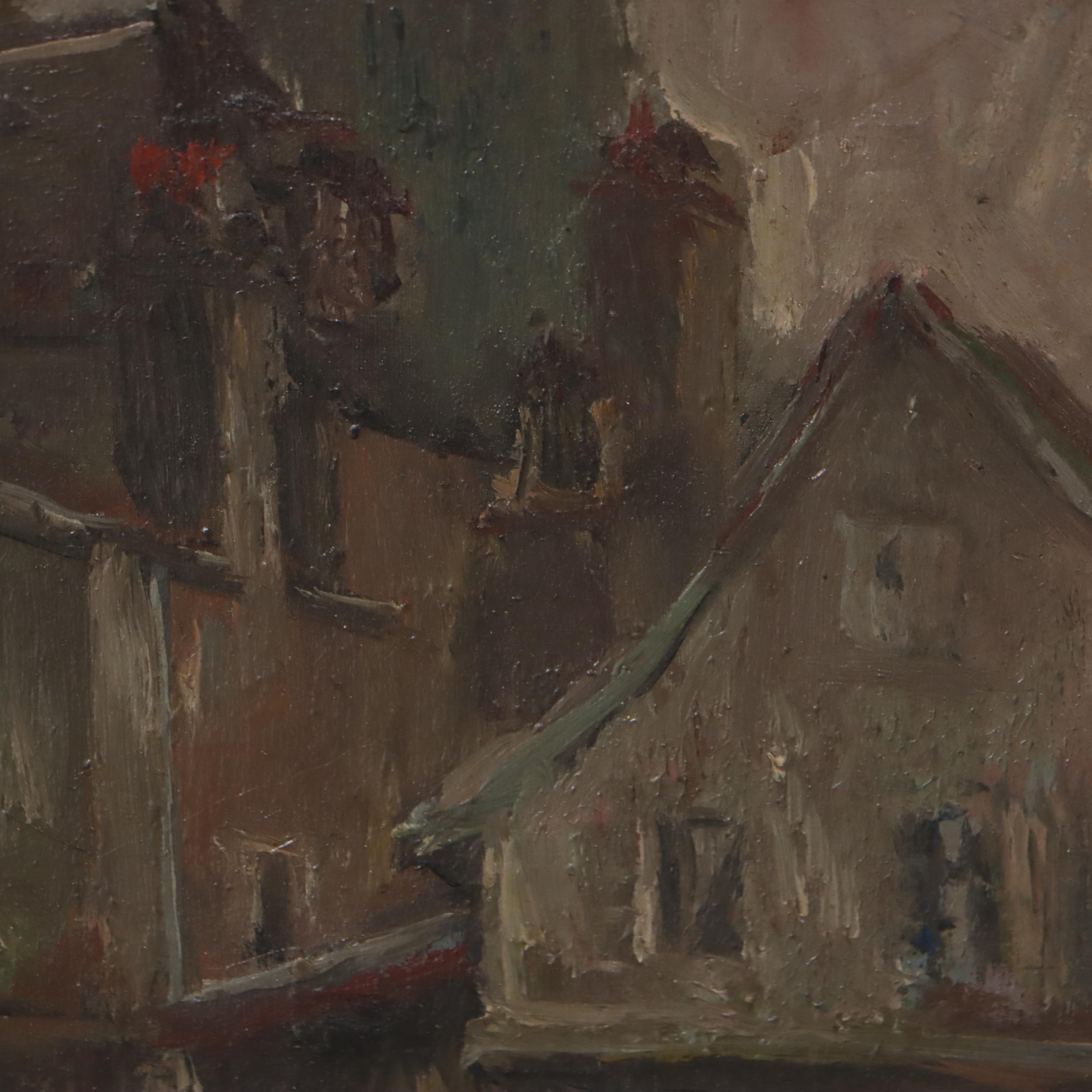 Benjamin James Bowen Oil Painting of Street Scene