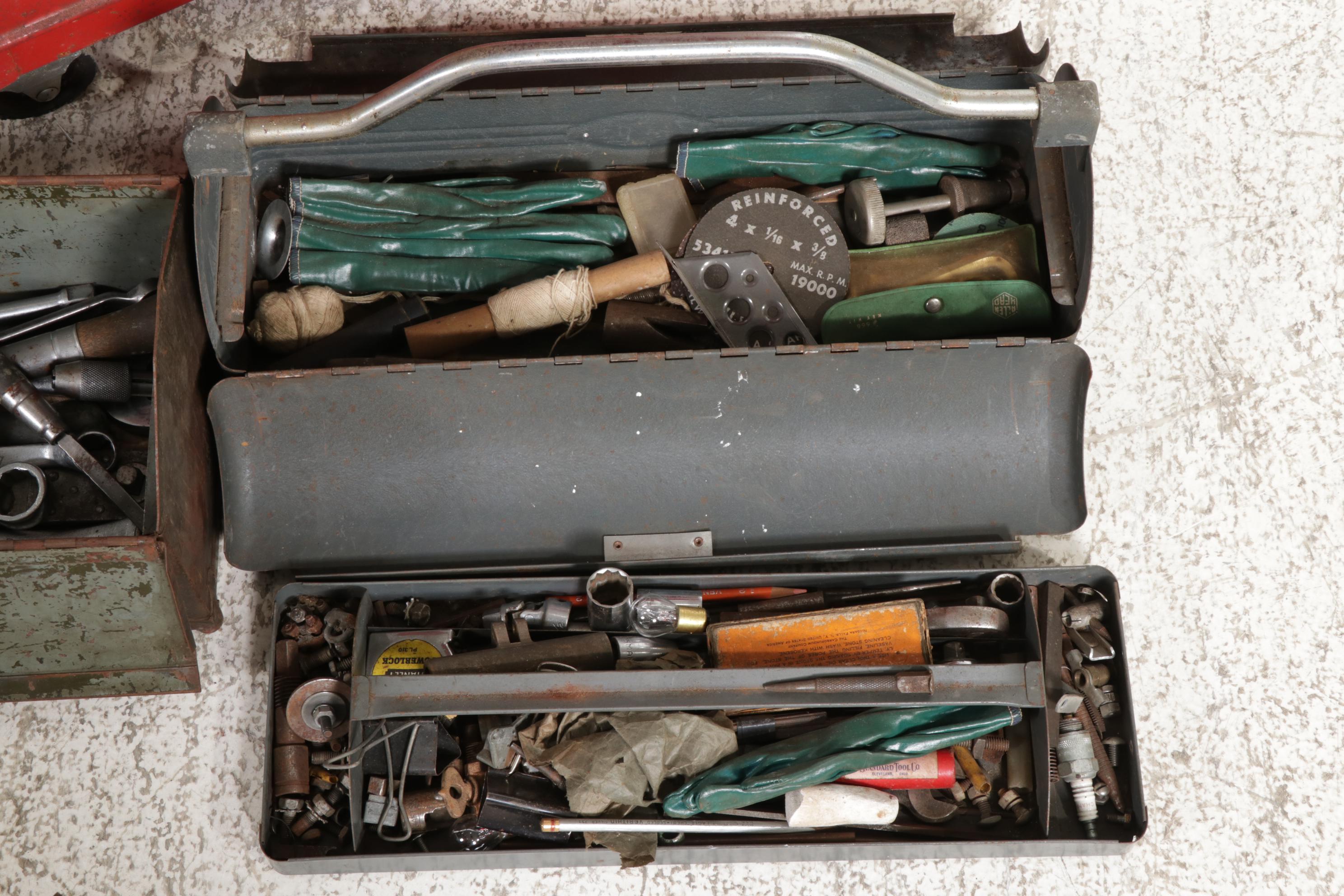 Sears Craftsman Tool Chests and Two Portable Tool Boxes, 20th Century