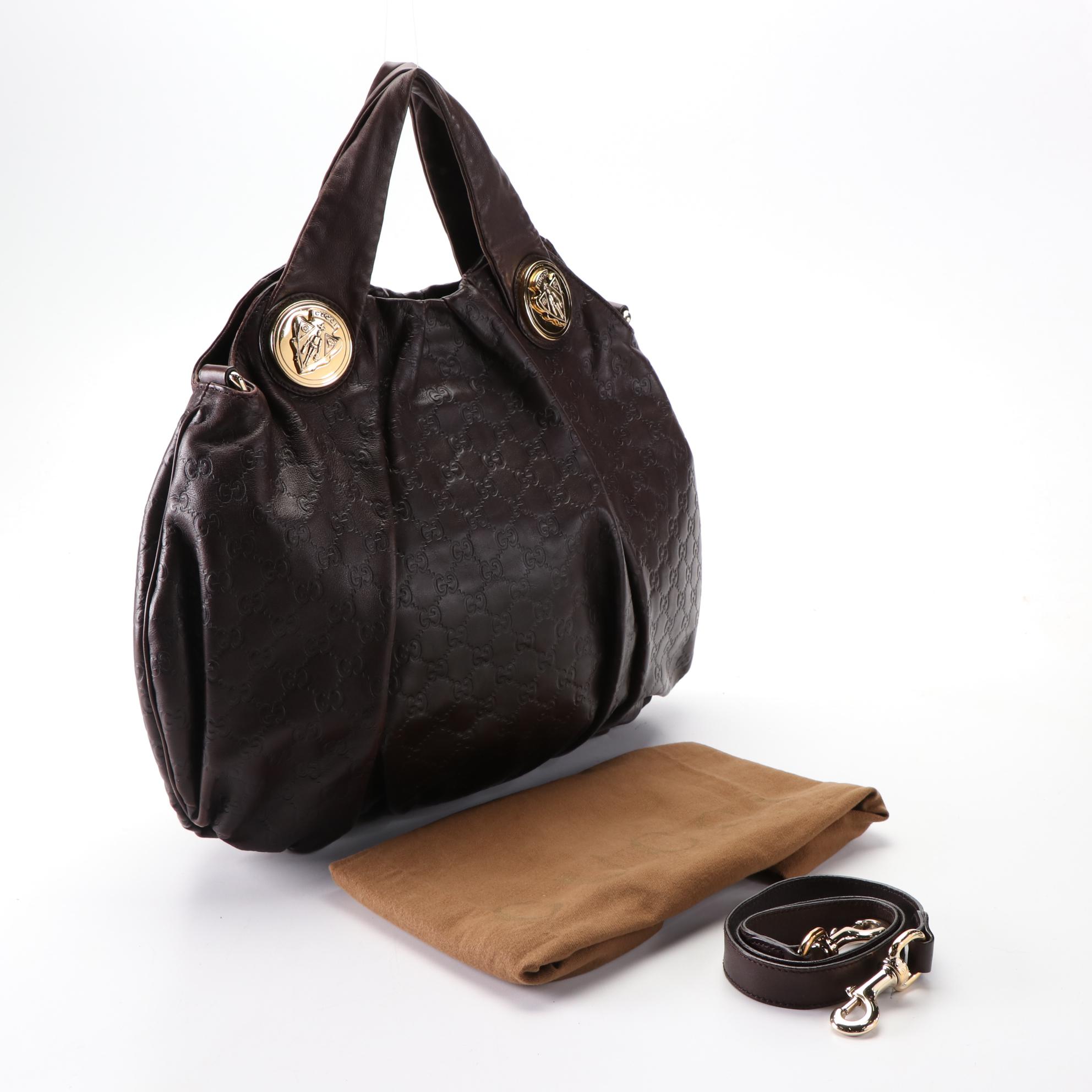 Gucci Hysteria Hobo Bag in Brown Guccissima Leather