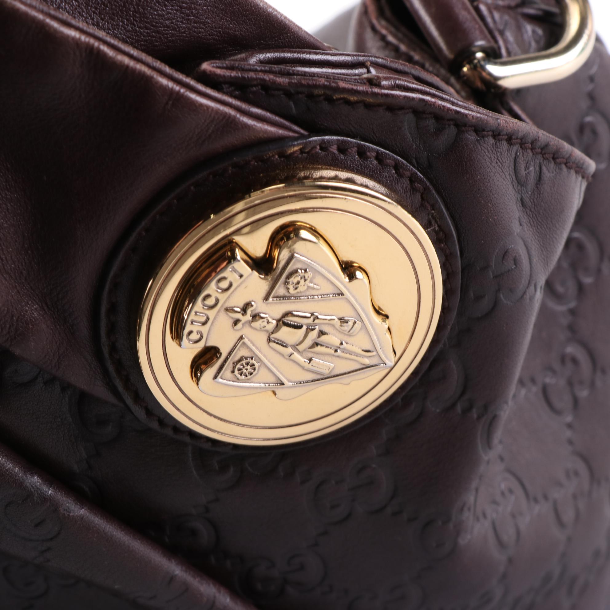 Gucci Hysteria Hobo Bag in Brown Guccissima Leather