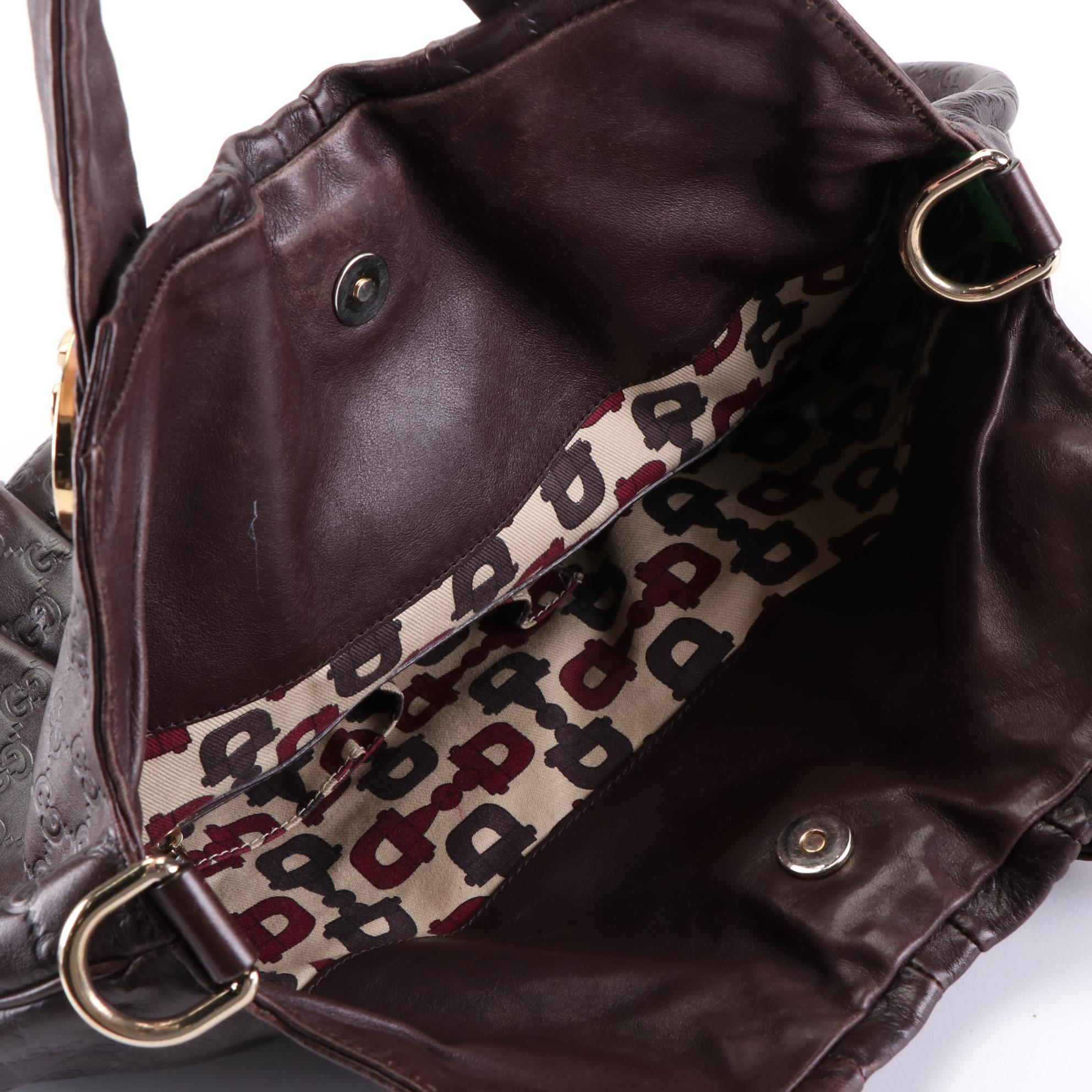 Gucci Hysteria Hobo Bag in Brown Guccissima Leather