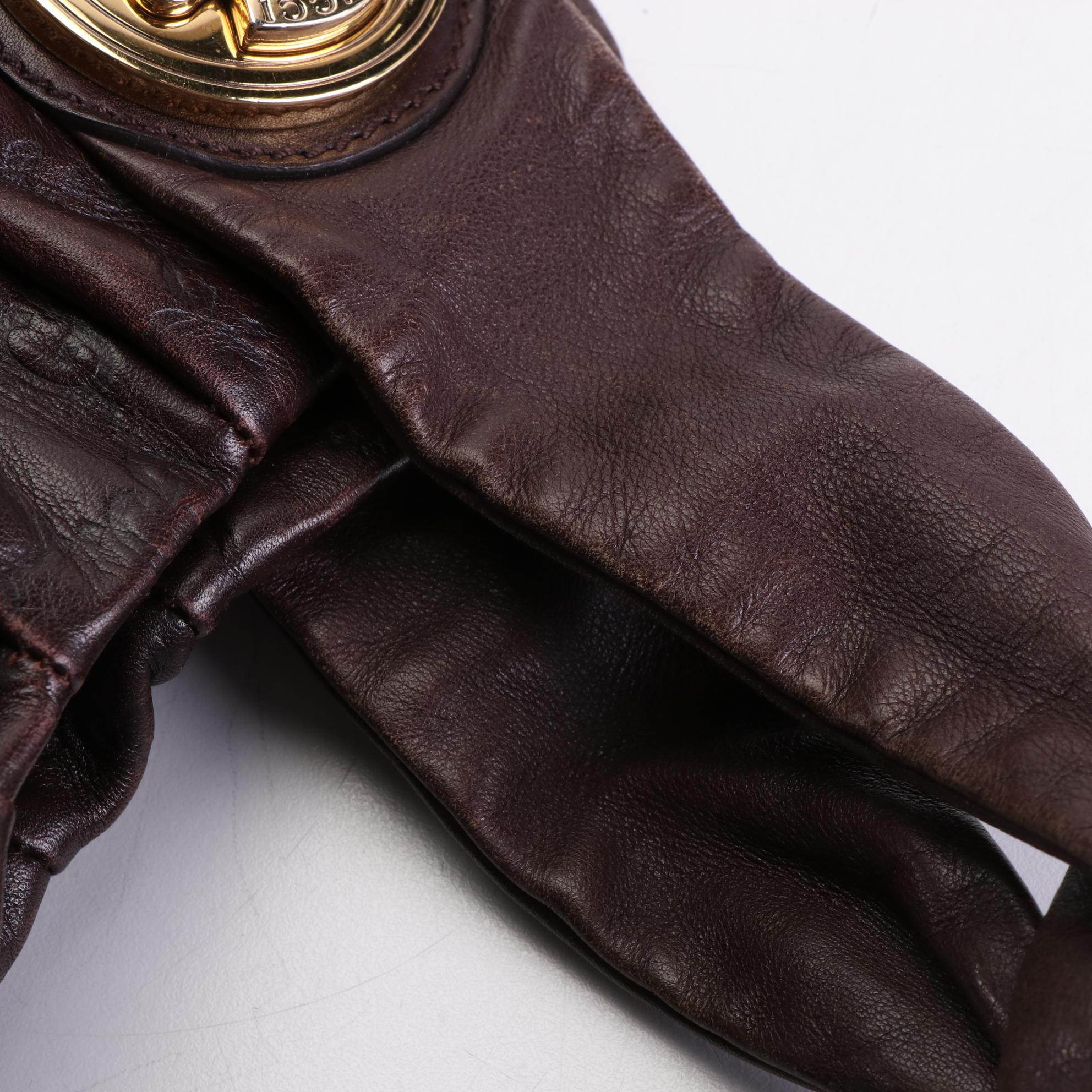 Gucci Hysteria Hobo Bag in Brown Guccissima Leather