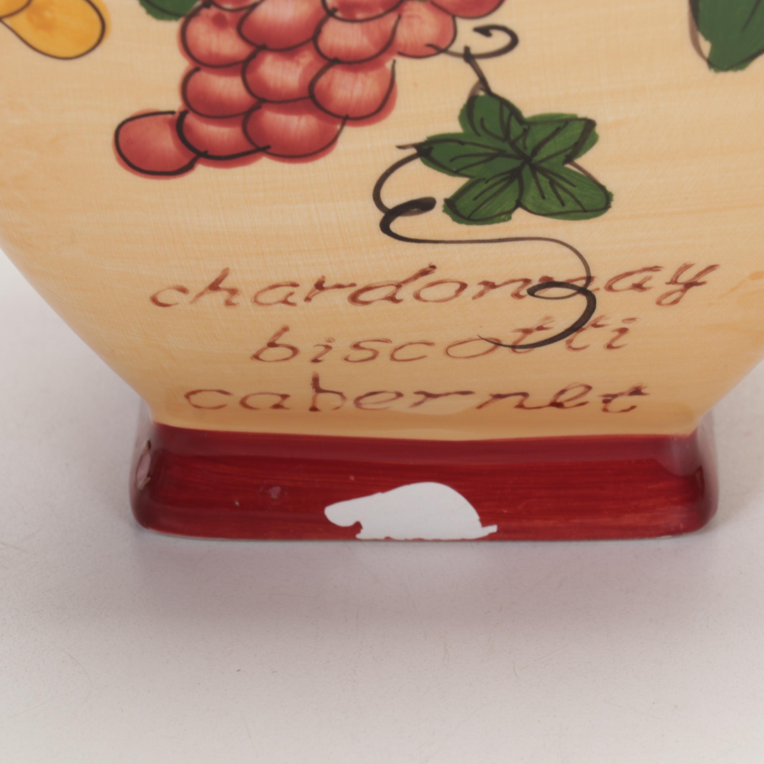 Fruit and Floral Ceramic Vase and Canister Collection