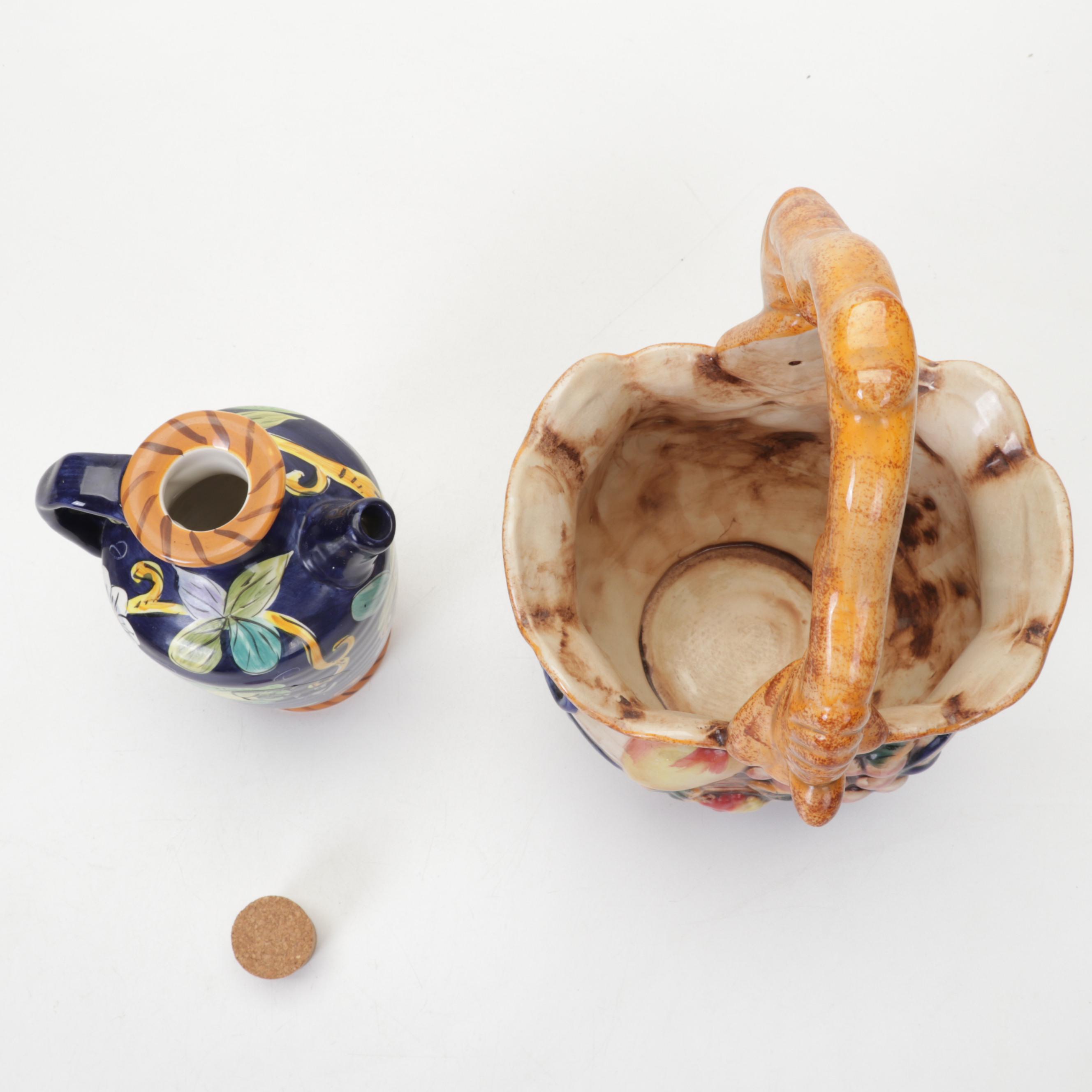 Fruit and Floral Ceramic Vase and Canister Collection