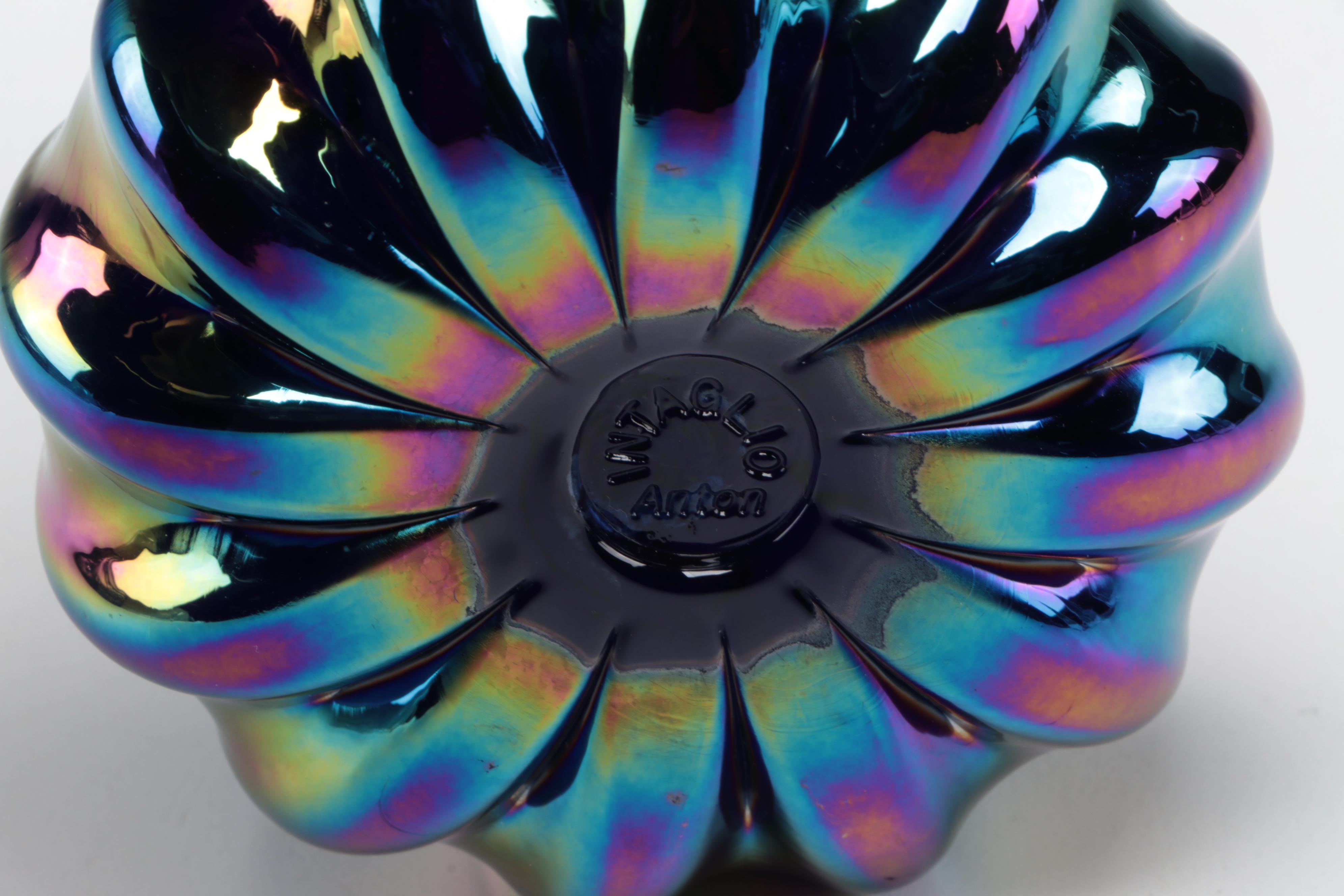 Susan Anton for Intaglio Glass Paperweight with Crystal Pyramids