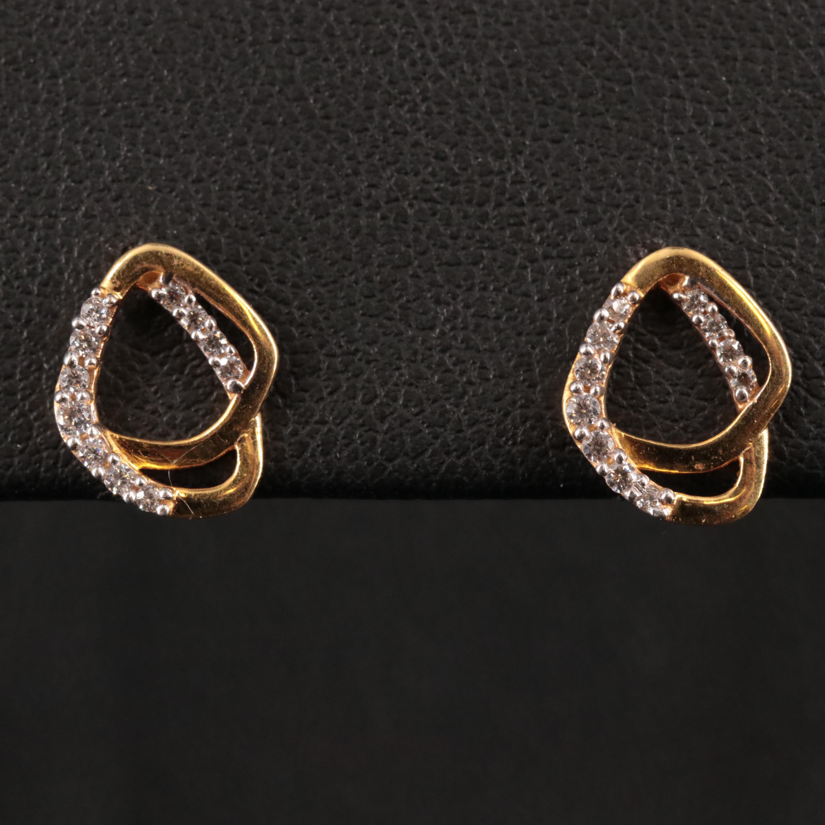 10K Cubic Zirconia Stud Earrings