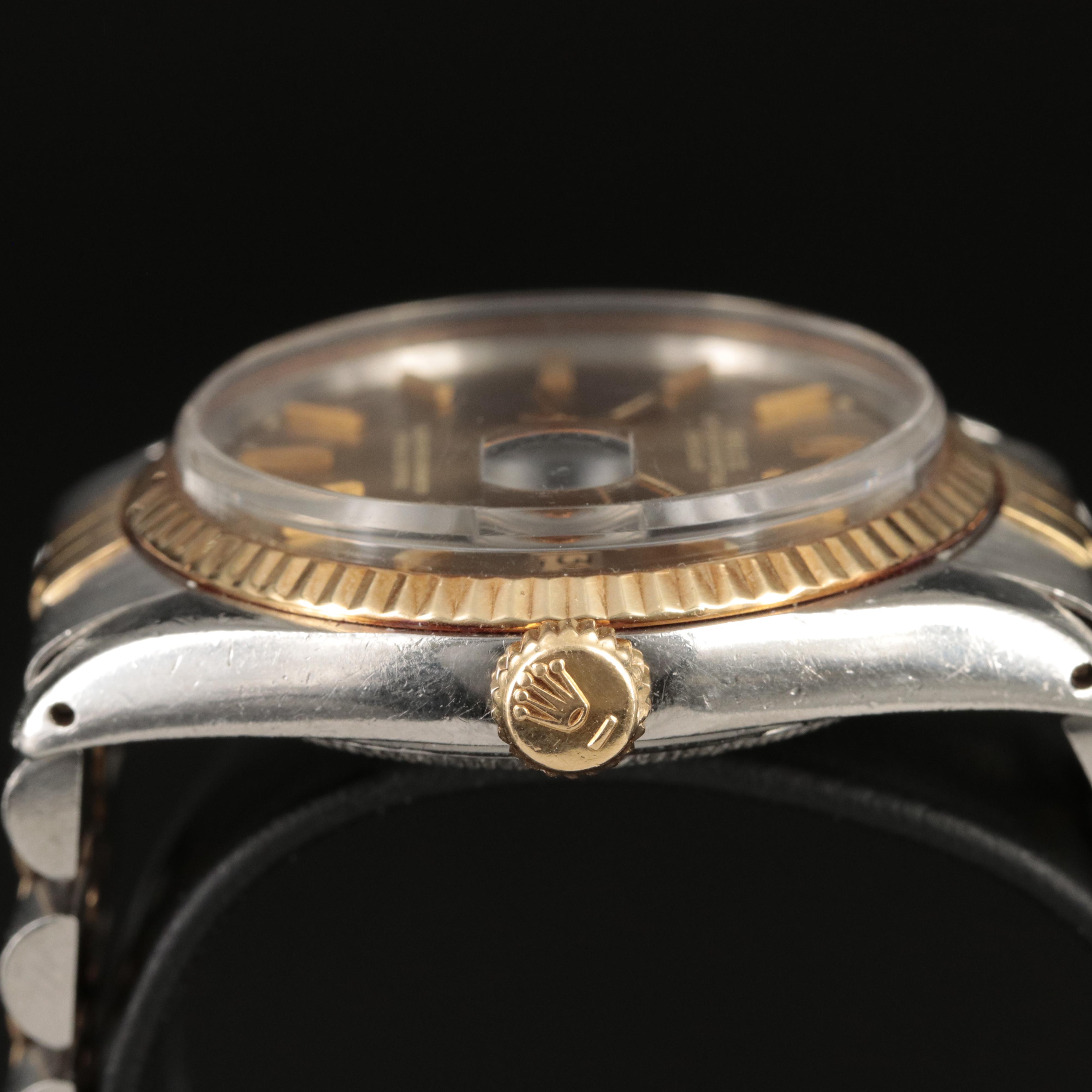 1971 Rolex Datejust Beige/Bronze Pie Pan Dial Watch