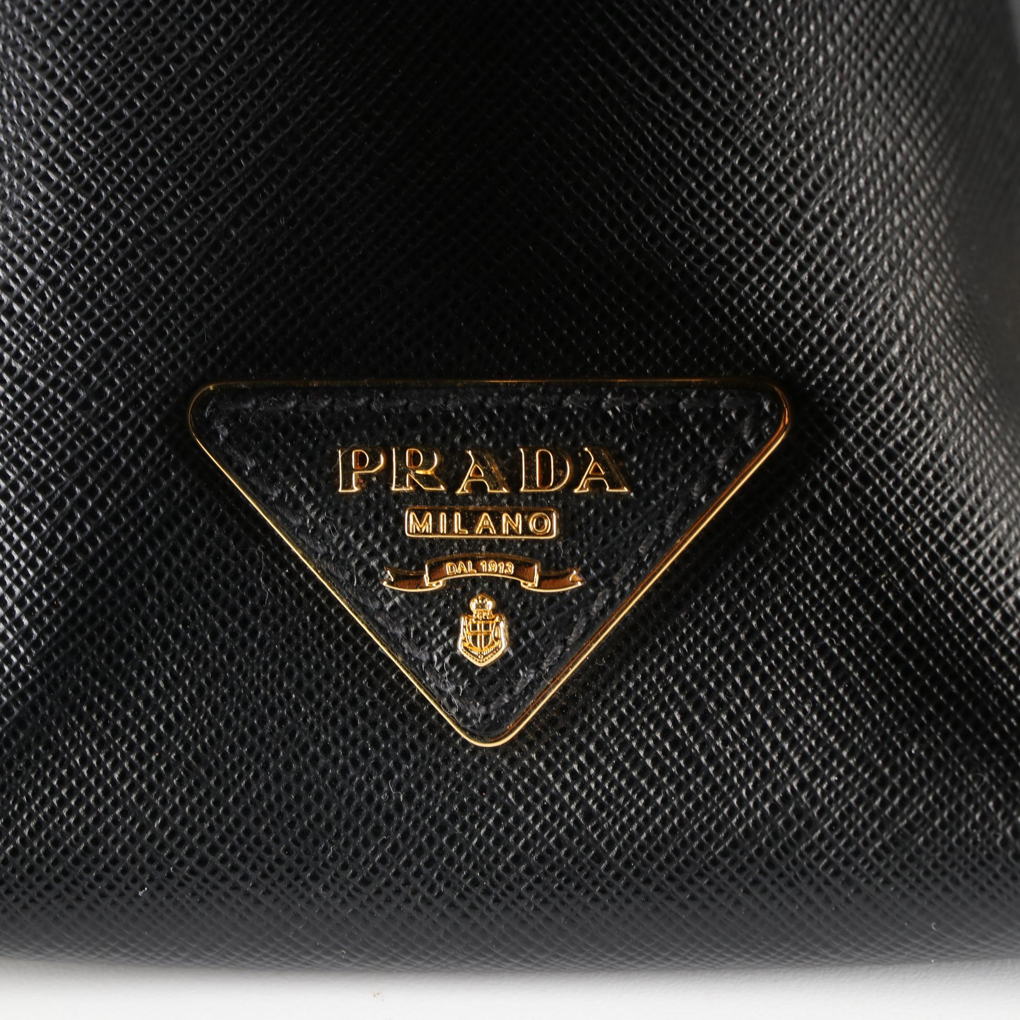 Prada Double Zip Frame Bag in Saffiano Leather