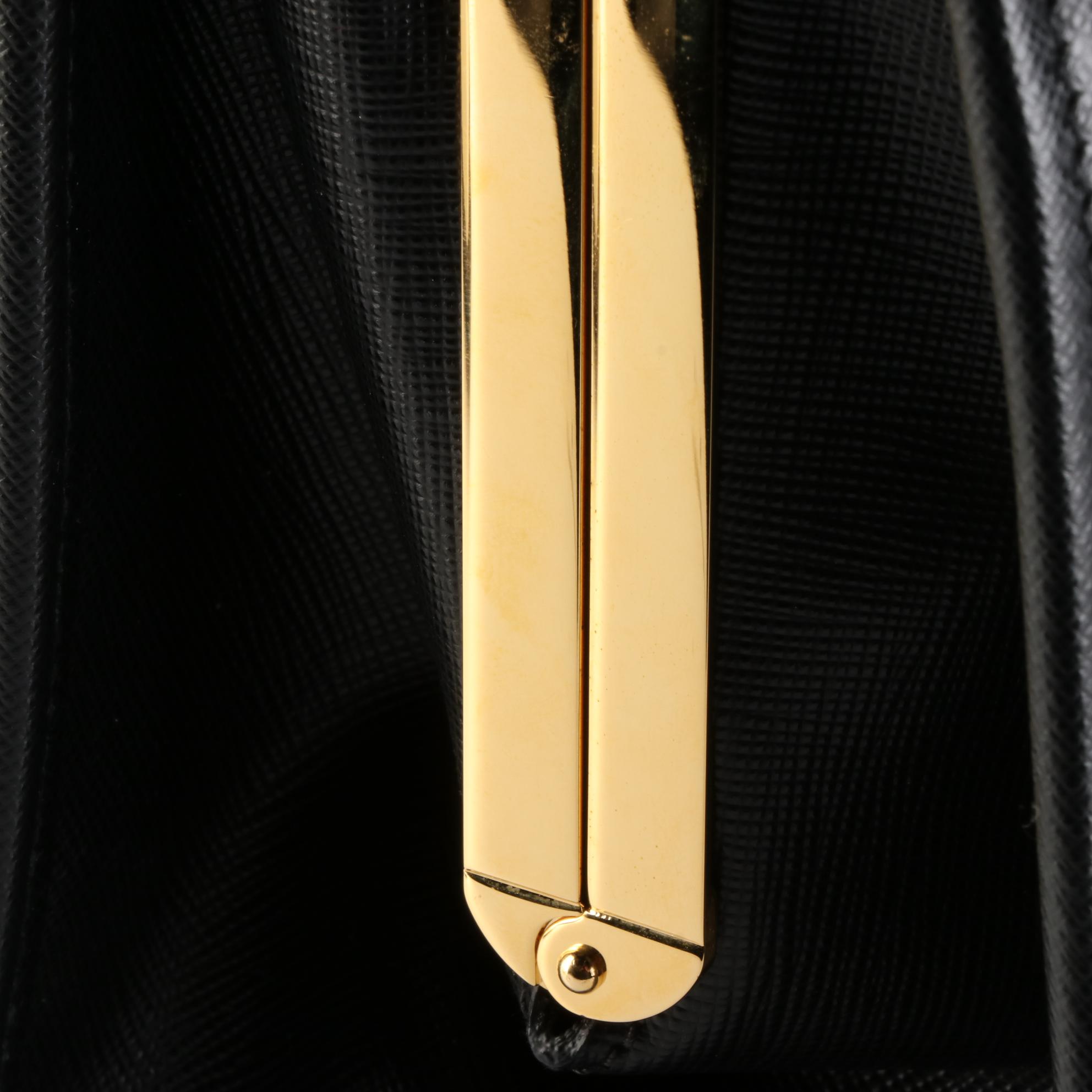 Prada Double Zip Frame Bag in Saffiano Leather