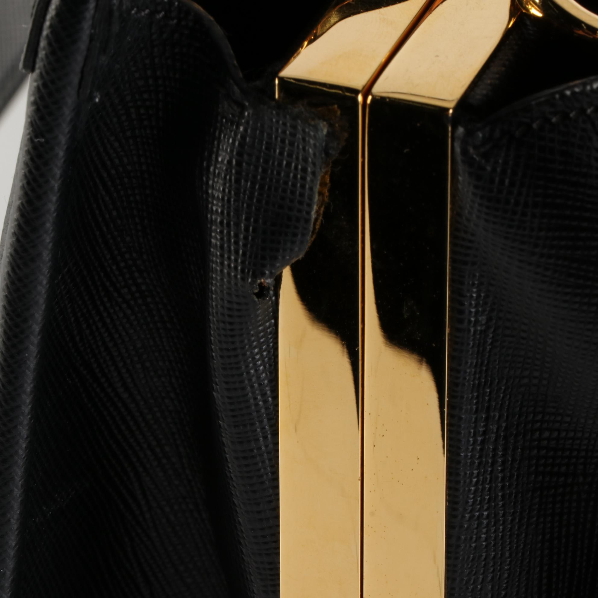 Prada Double Zip Frame Bag in Saffiano Leather