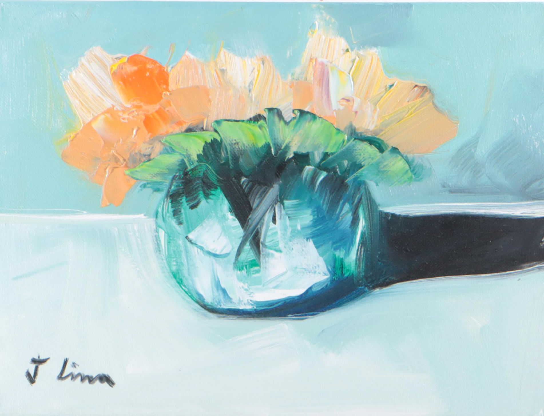 José M. Lima Floral Still Life Oil Painting, 2022