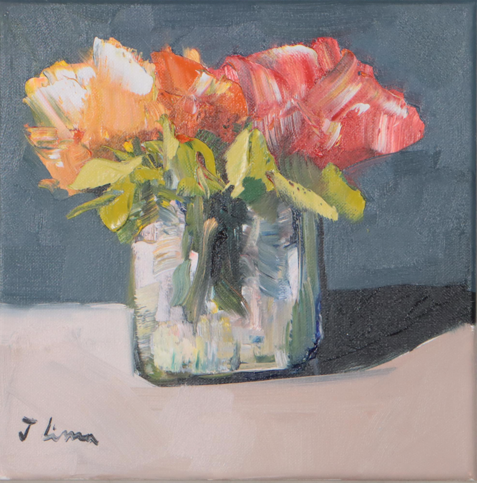 José M. Lima Floral Still Life Oil Painting, 2022