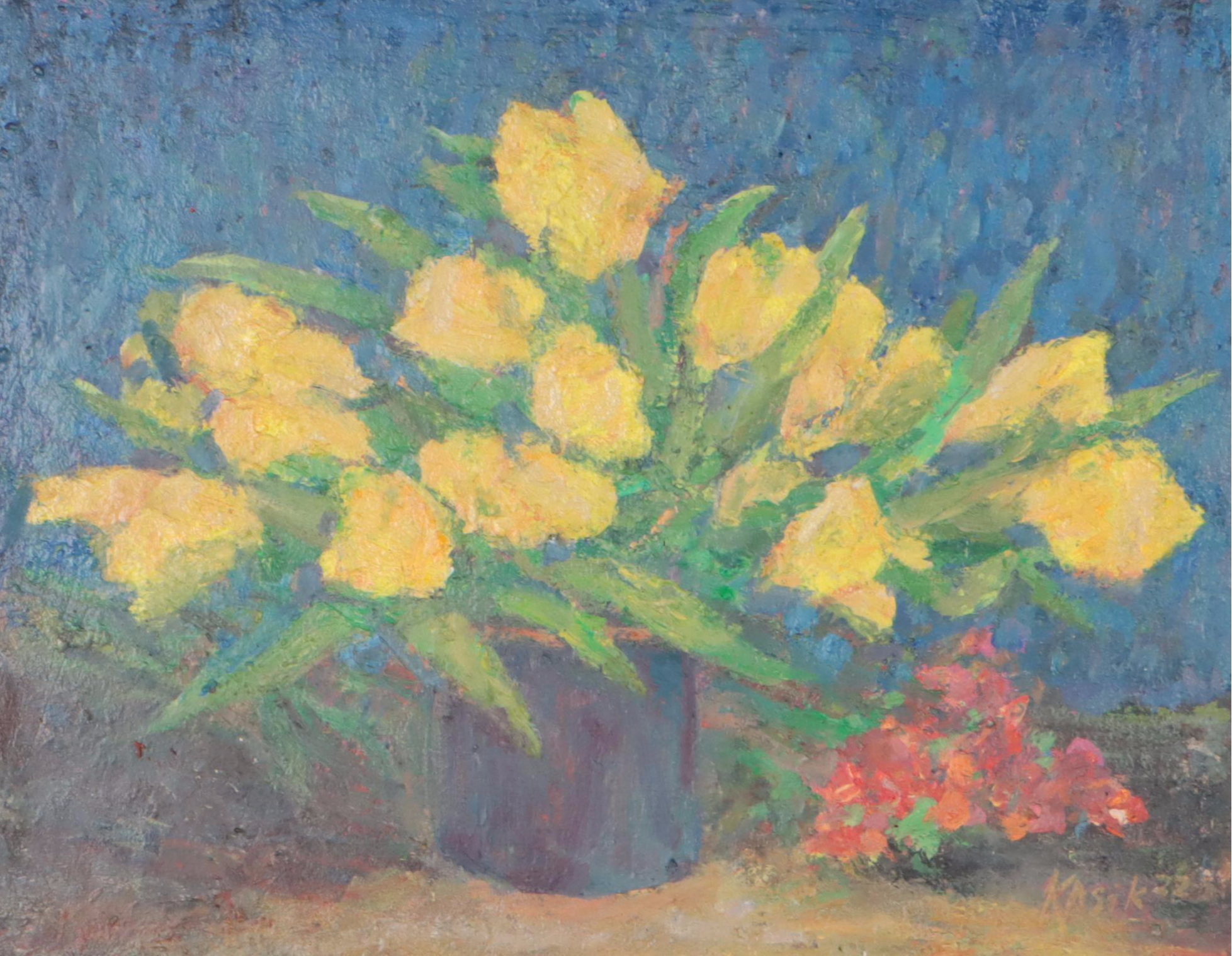 Kevin Kasik Oil Painting of Floral Still Life "Tulip Spray," 2022