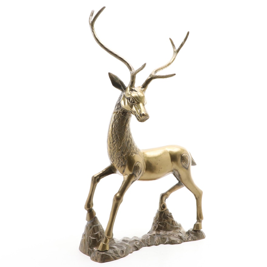 Middle Eastern Style Brass Standing Stag
