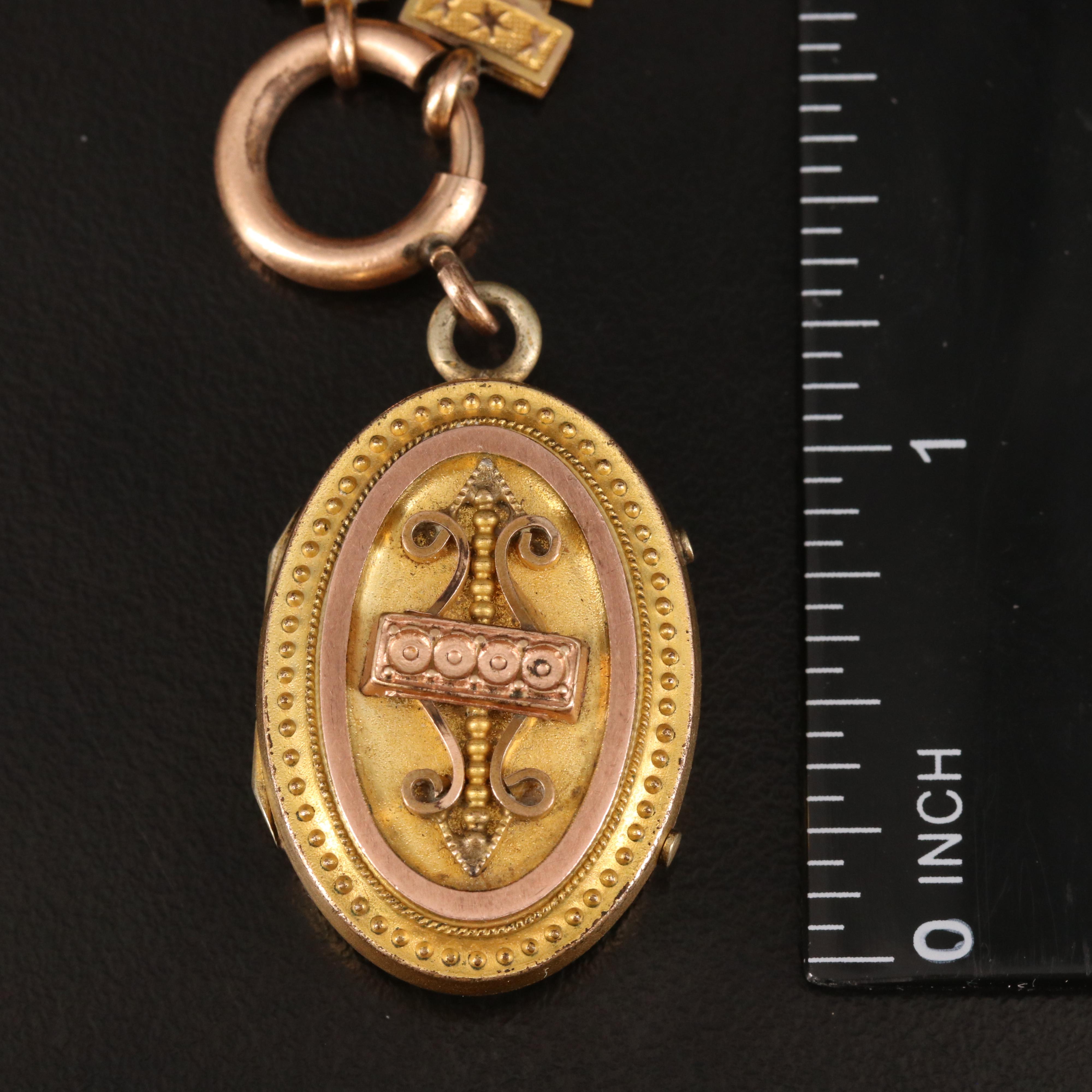 Victorian Book Chain Necklace with Locket