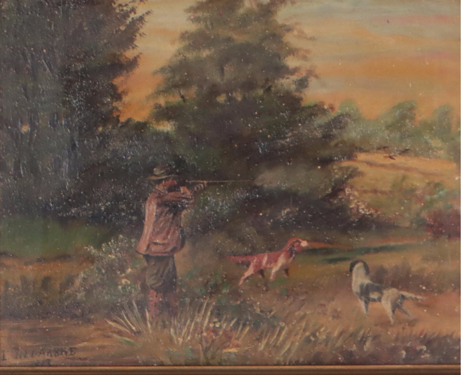 Oil Painting of Hunting Scene, 1913