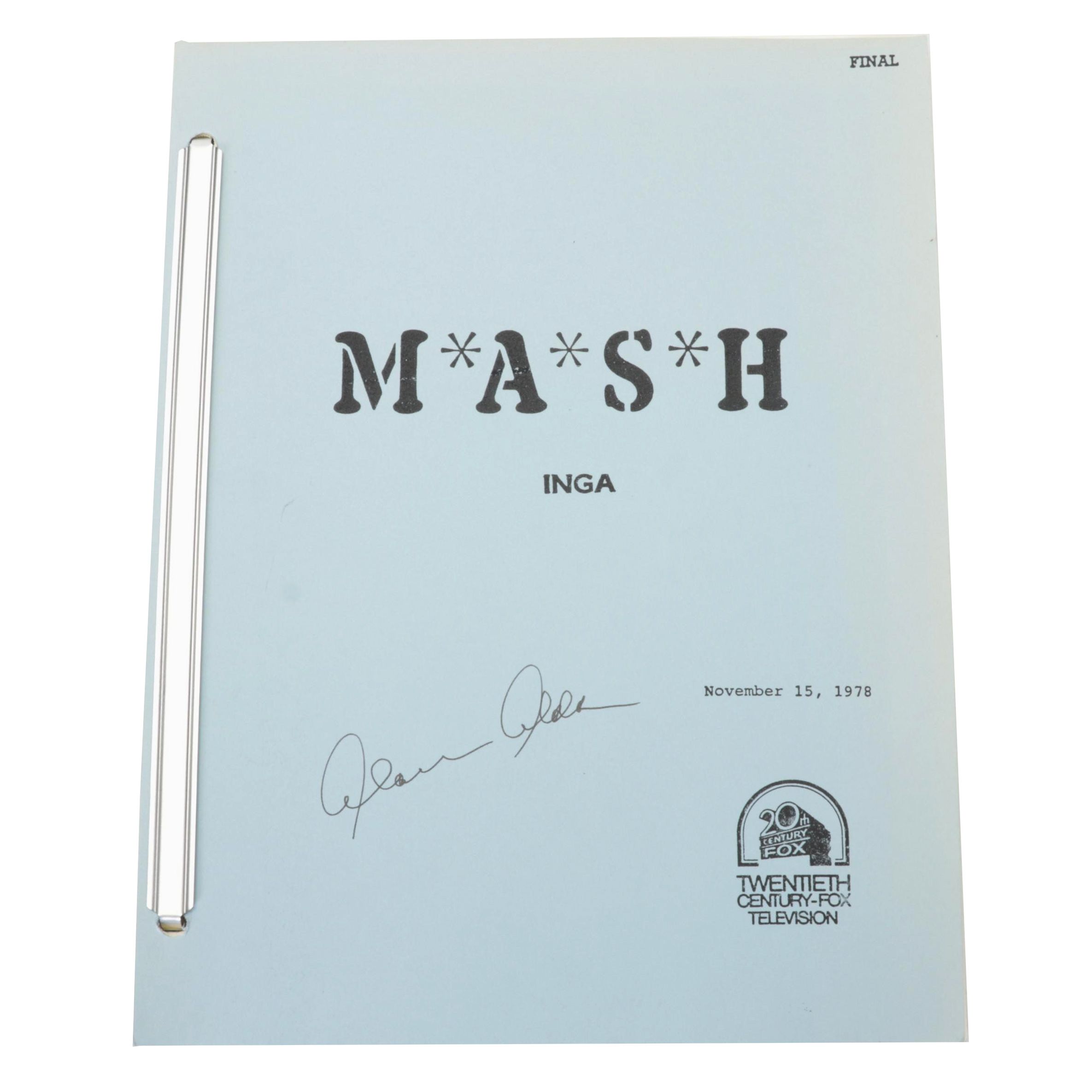 Alan Alda Signed M*A*S*H "Inga" TV Script, 1978