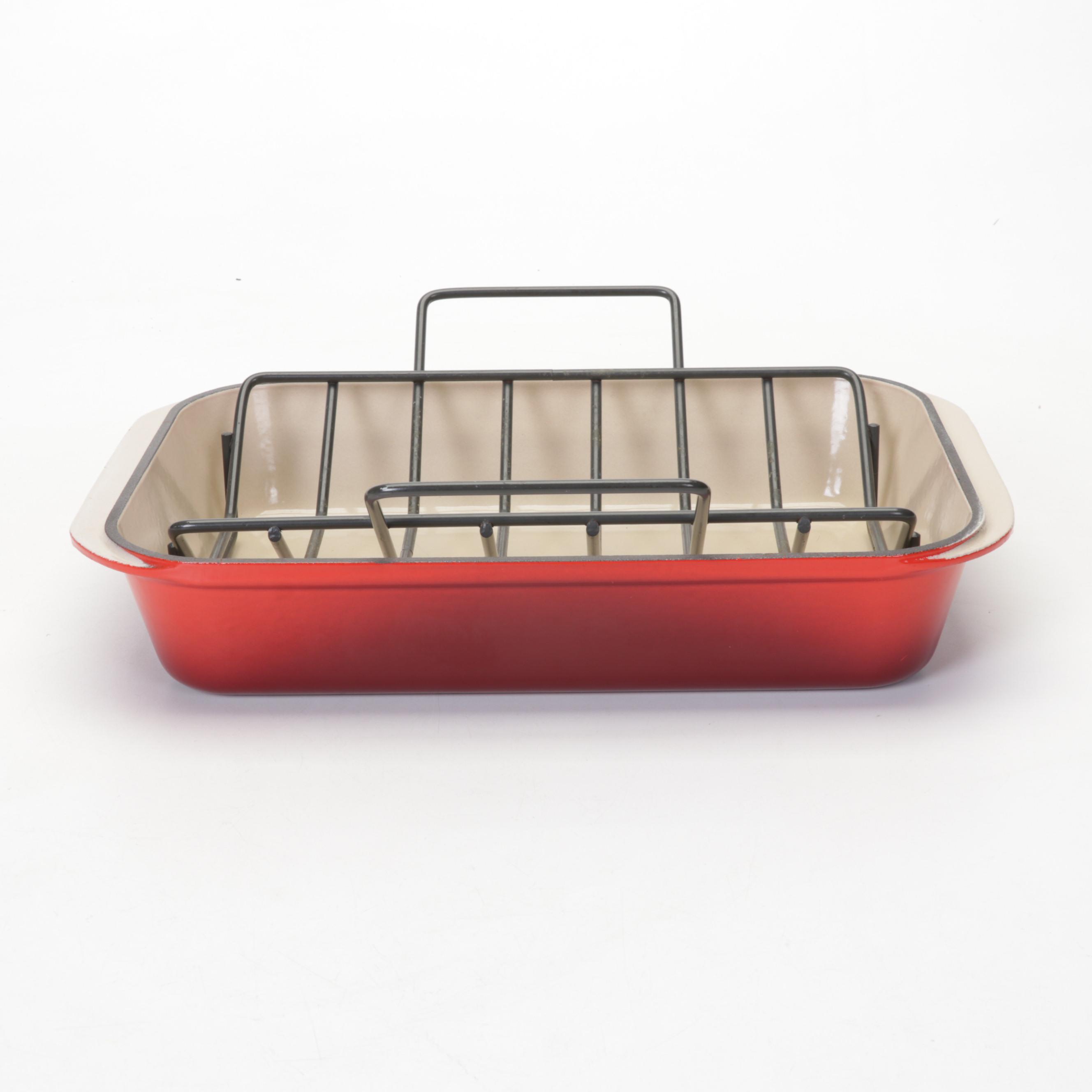 Le Creuset Cerise Enameled Cast Iron Roaster and Rack