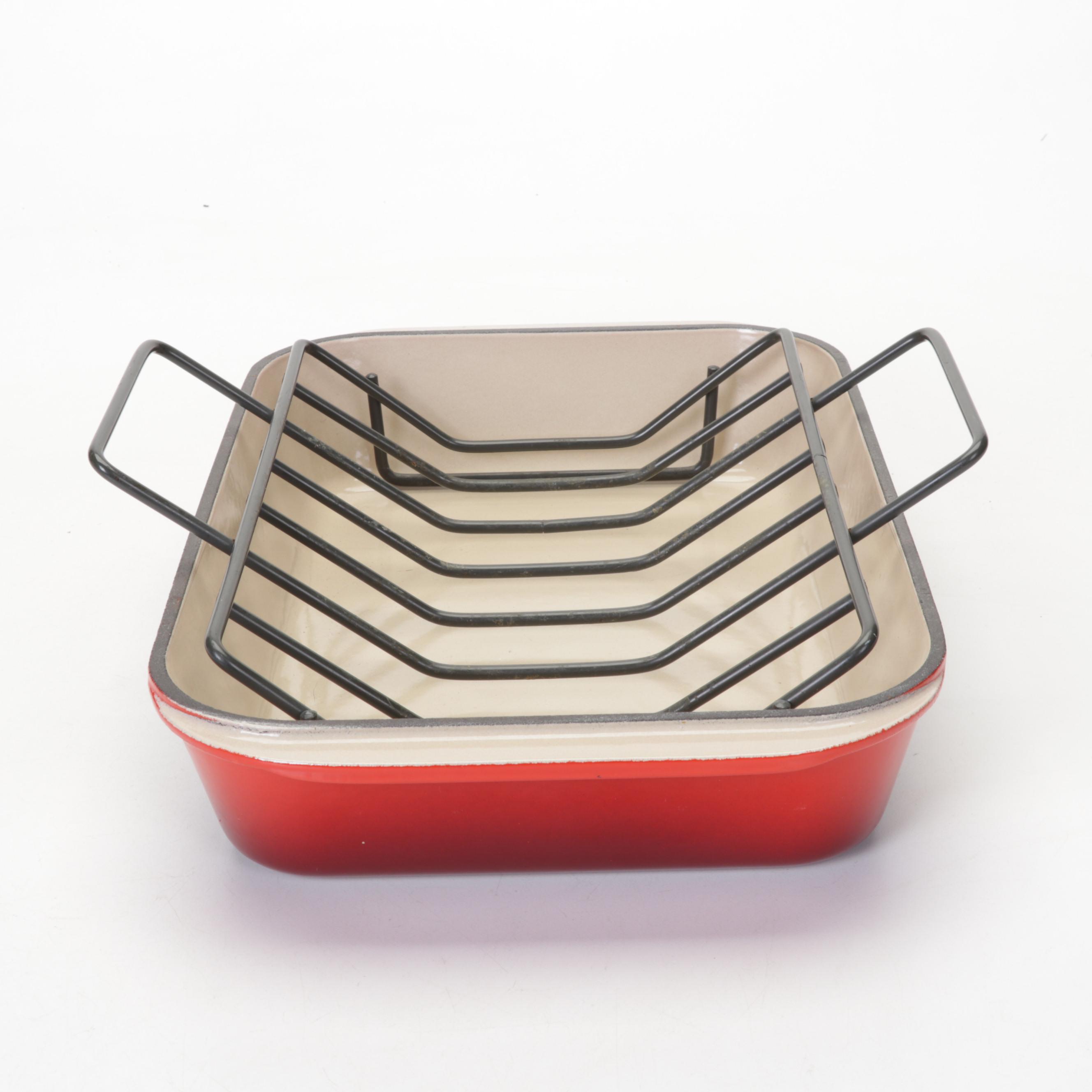 Le Creuset Cerise Enameled Cast Iron Roaster and Rack