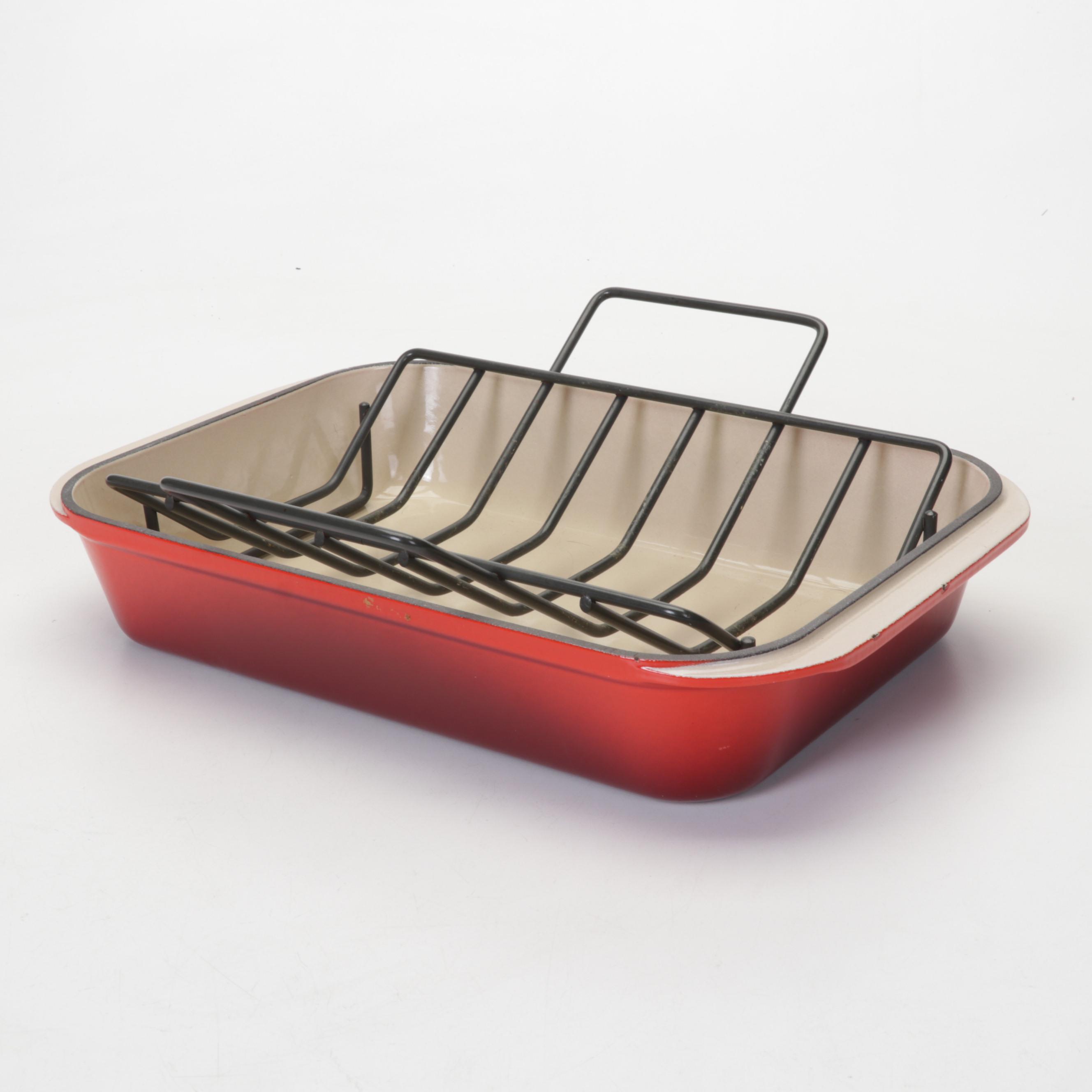 Le Creuset Cerise Enameled Cast Iron Roaster and Rack