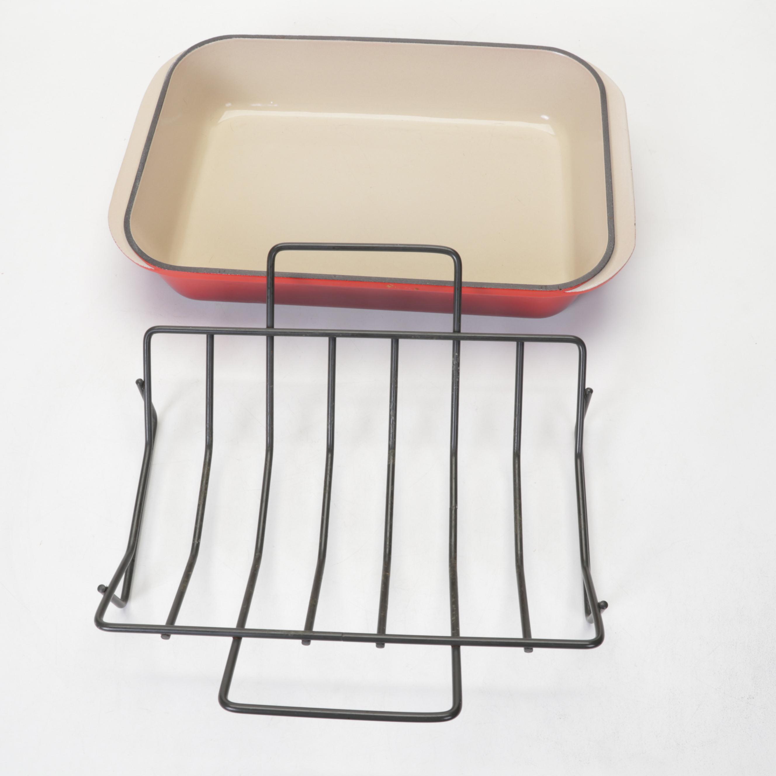 Le Creuset Cerise Enameled Cast Iron Roaster and Rack