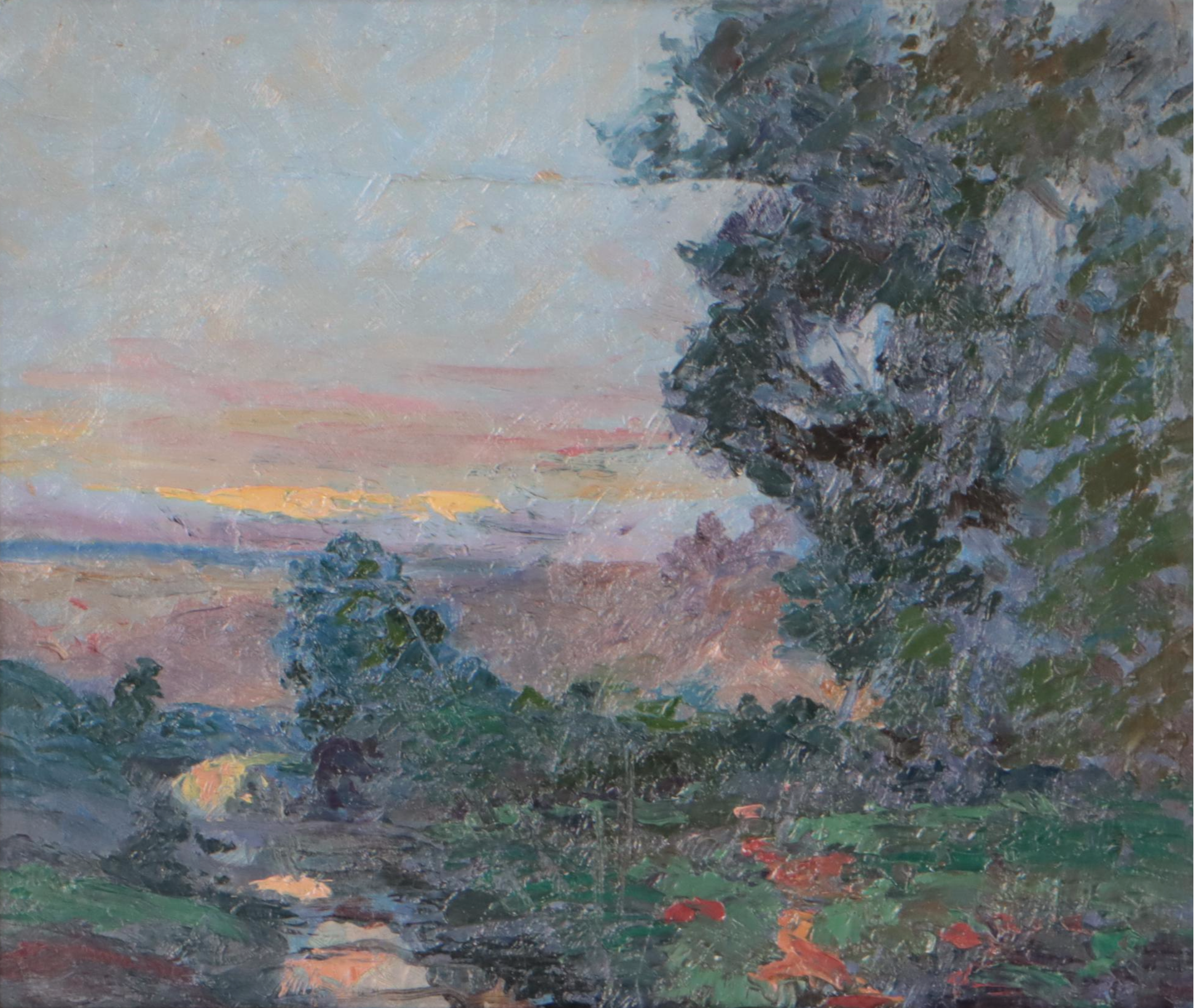 Oil Painting of Verdant Landscape