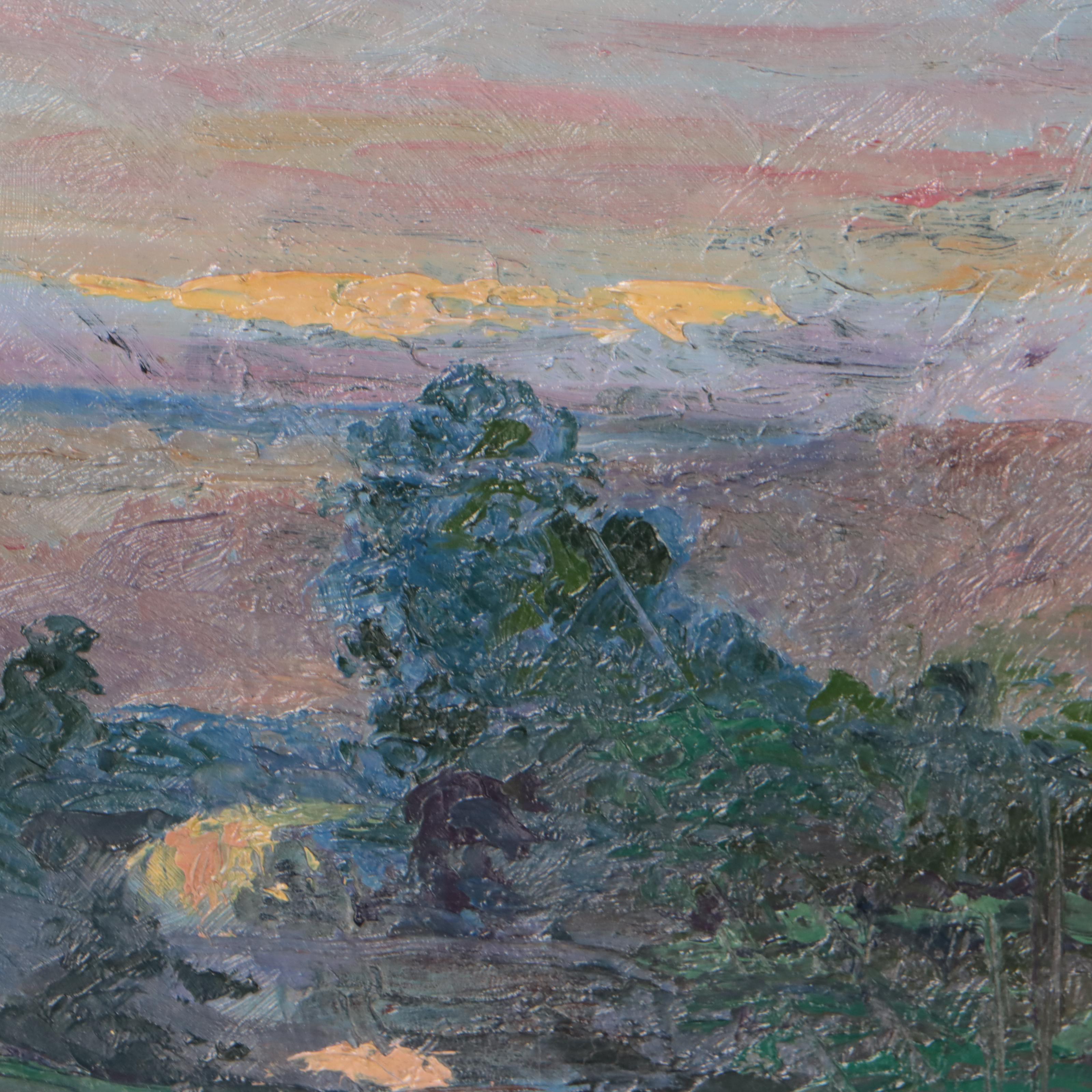 Oil Painting of Verdant Landscape