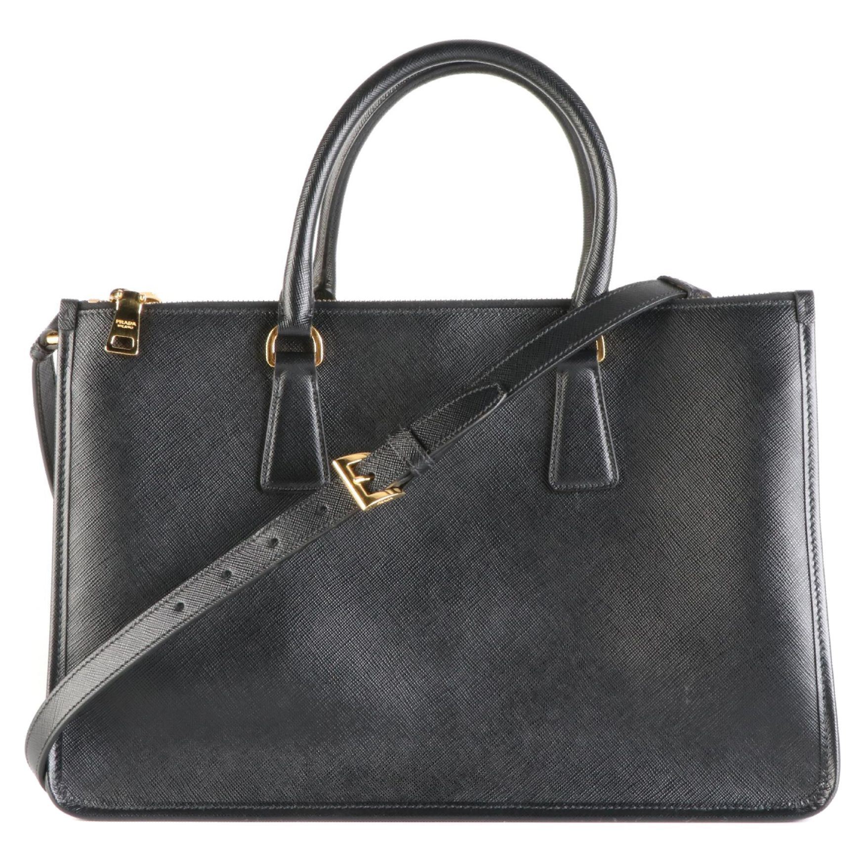 Prada Double Zip Frame Bag in Saffiano Leather