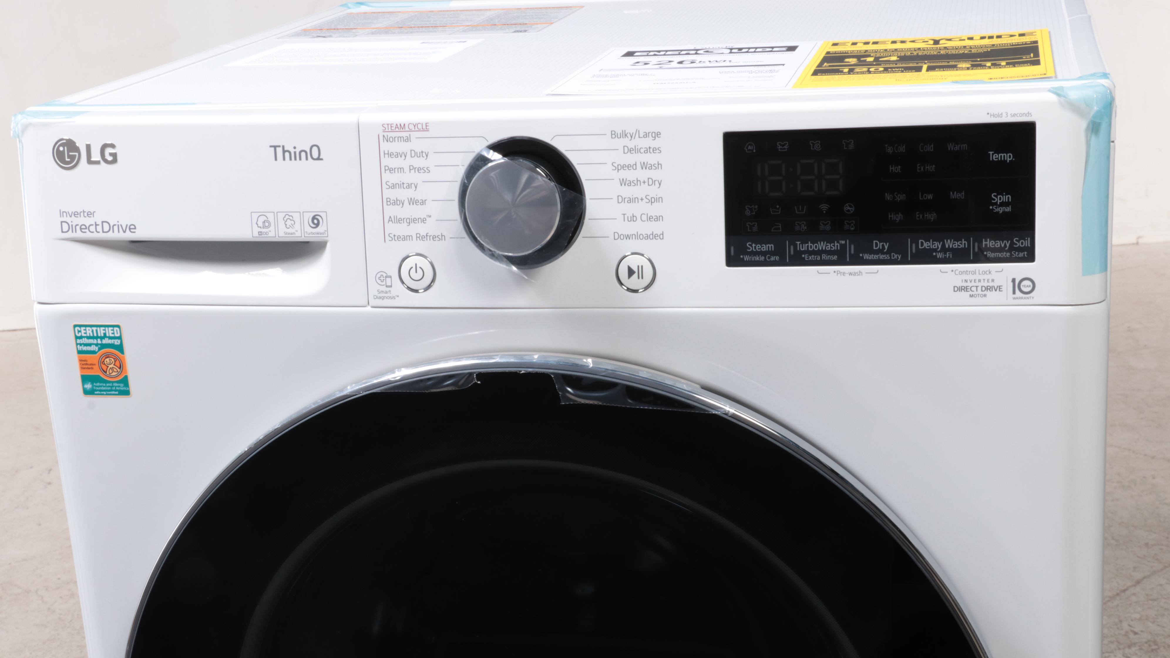 LG 2.4 Cu. Ft. White Smart Compact Front Load All-In-One Washer/Dryer Combo