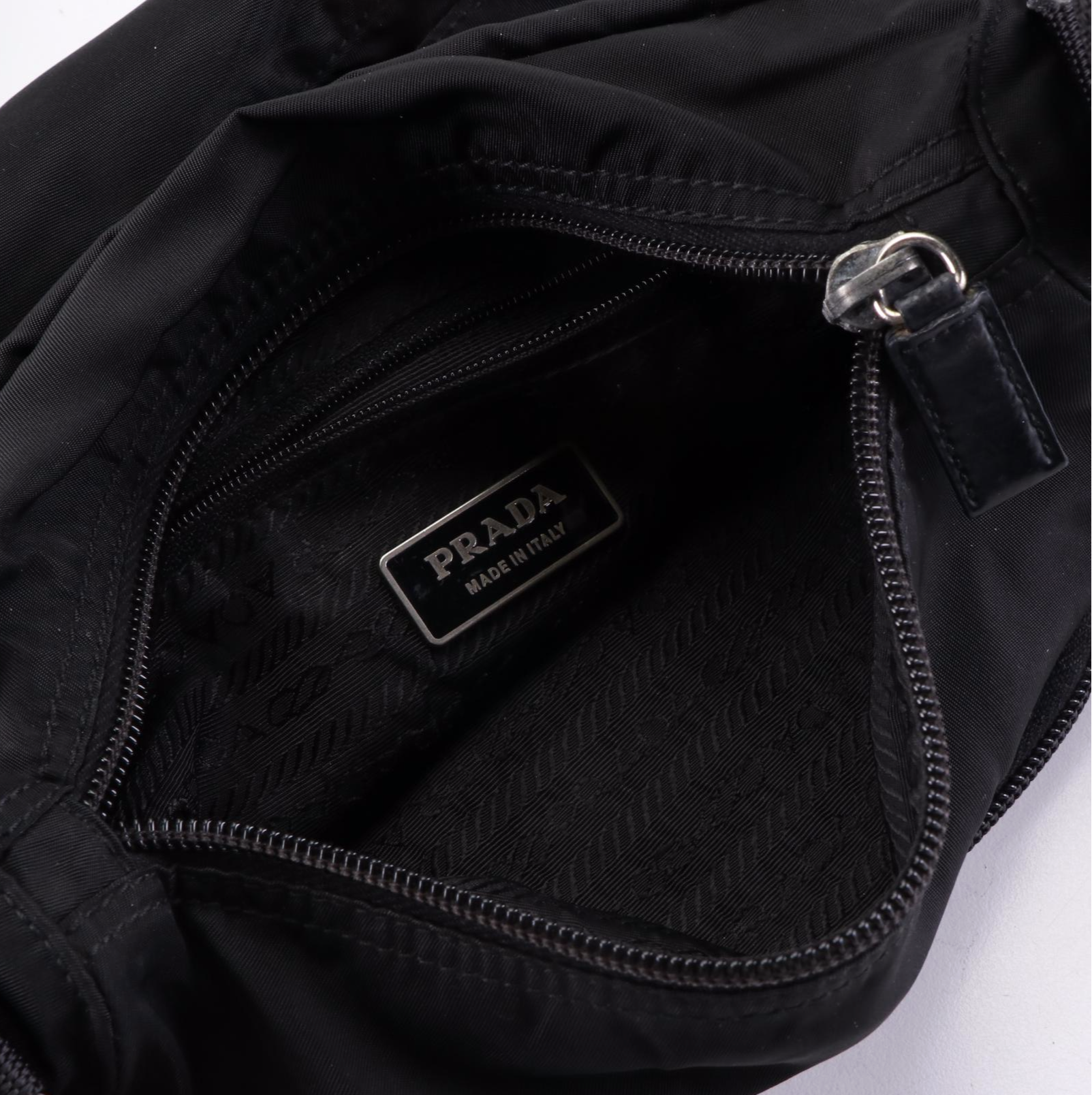 Prada Flap-Front Crossbody Bag in Nylon with Leather Trim