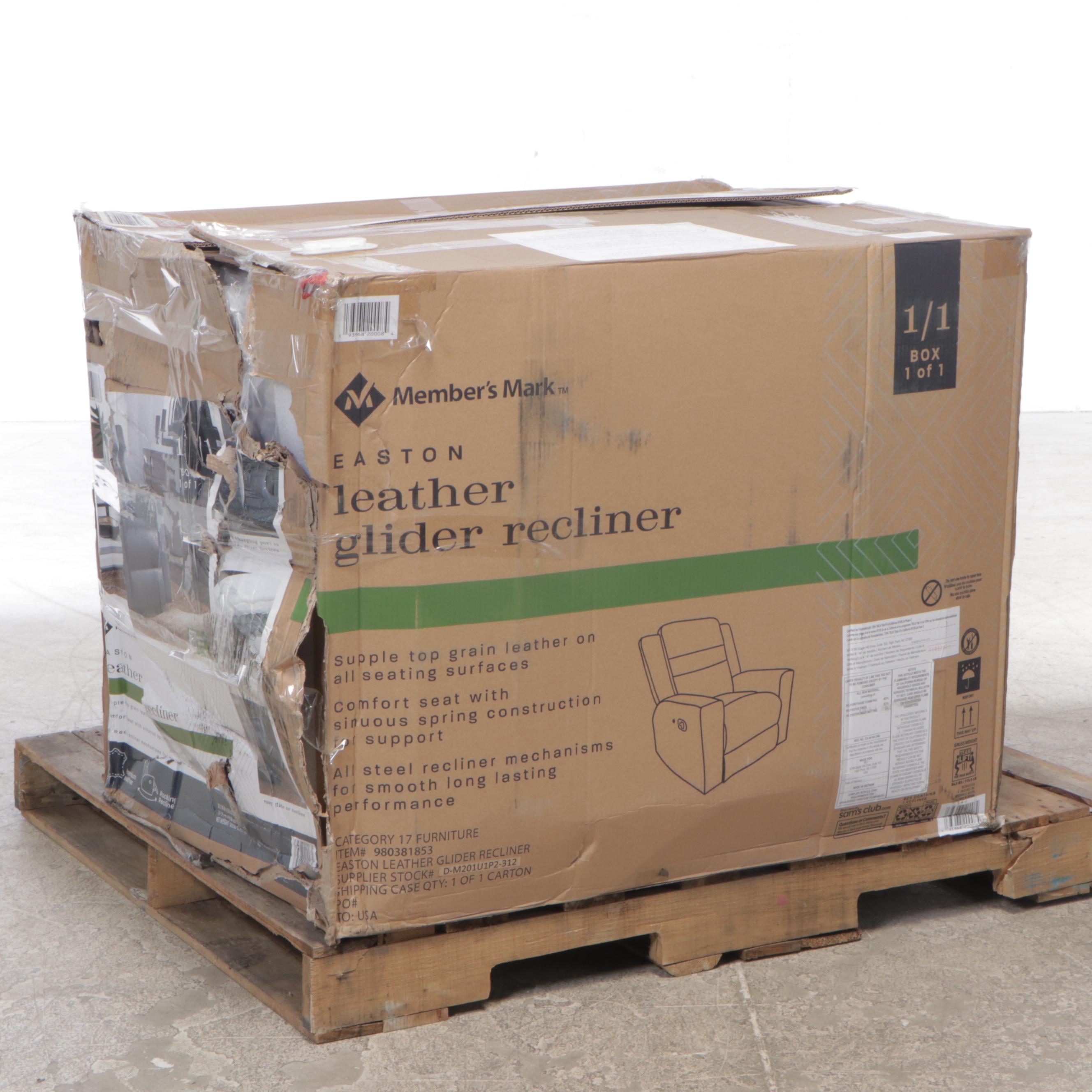 Member's Mark Easton Leather Glider Recliner