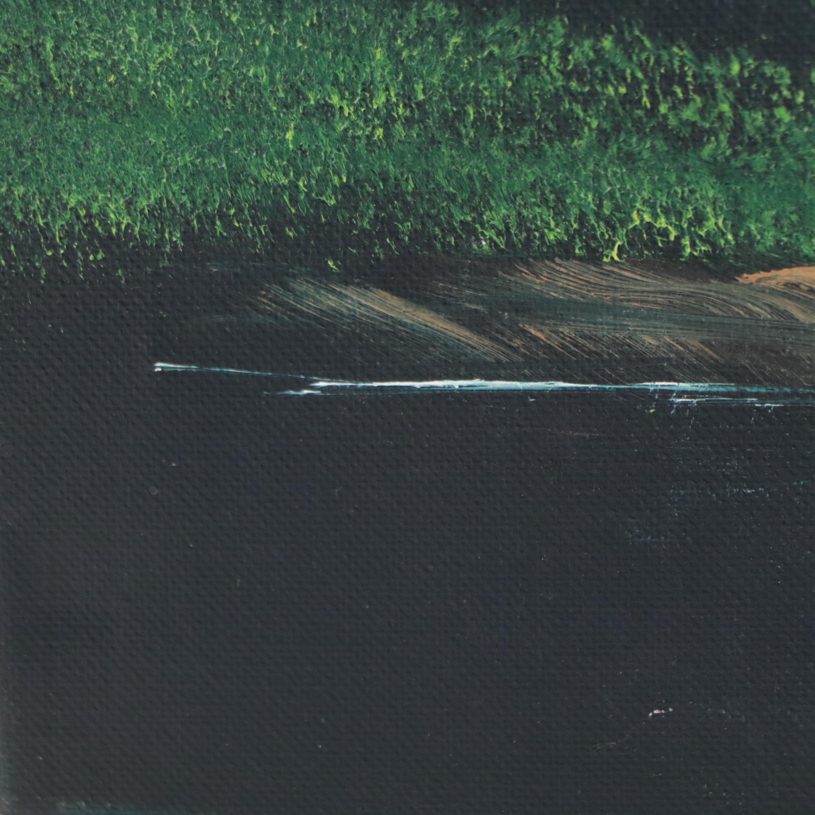 Oil Painting of Nocturne Pond Landscape