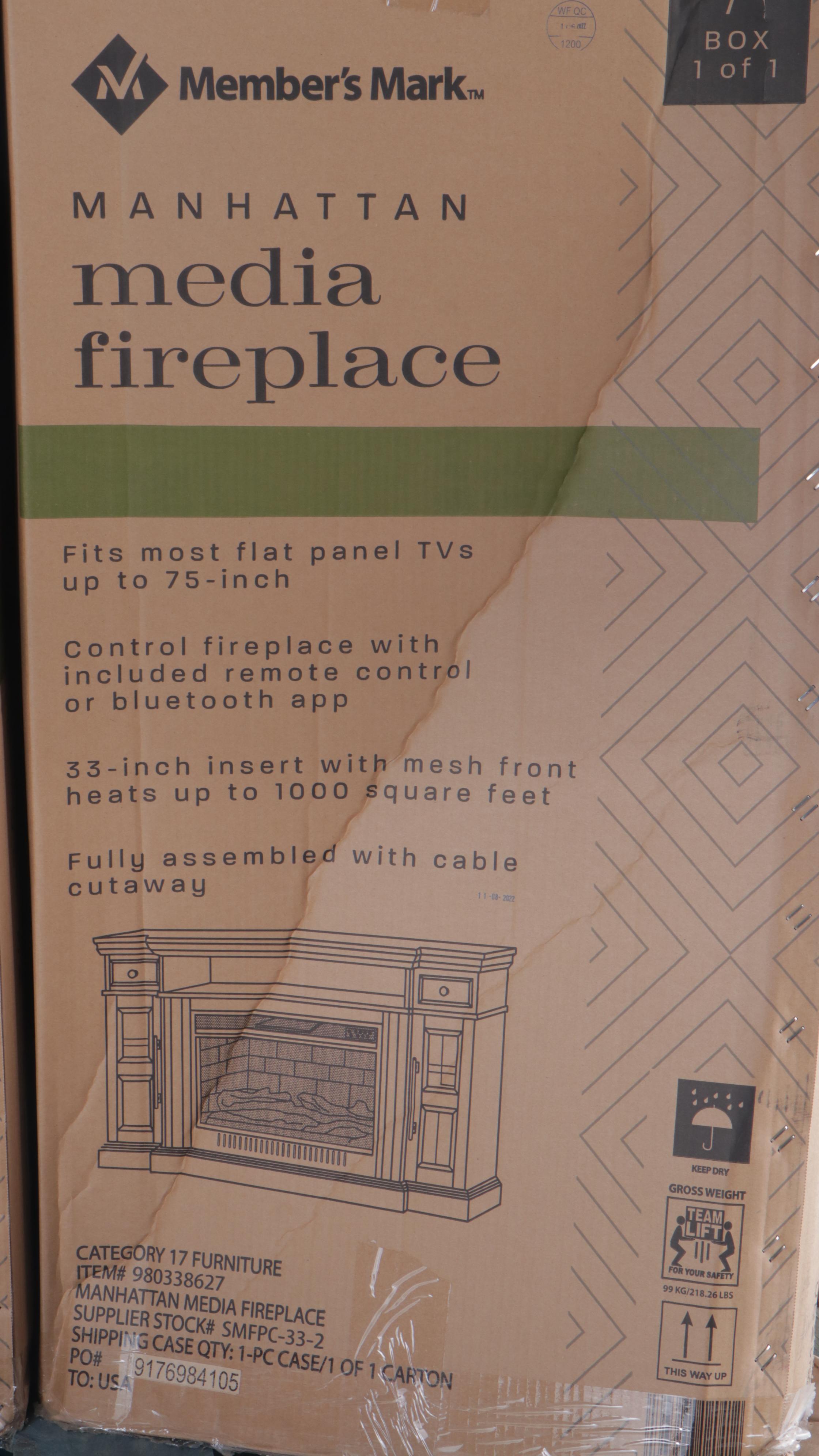 Member's Mark Manhattan Media Fireplace