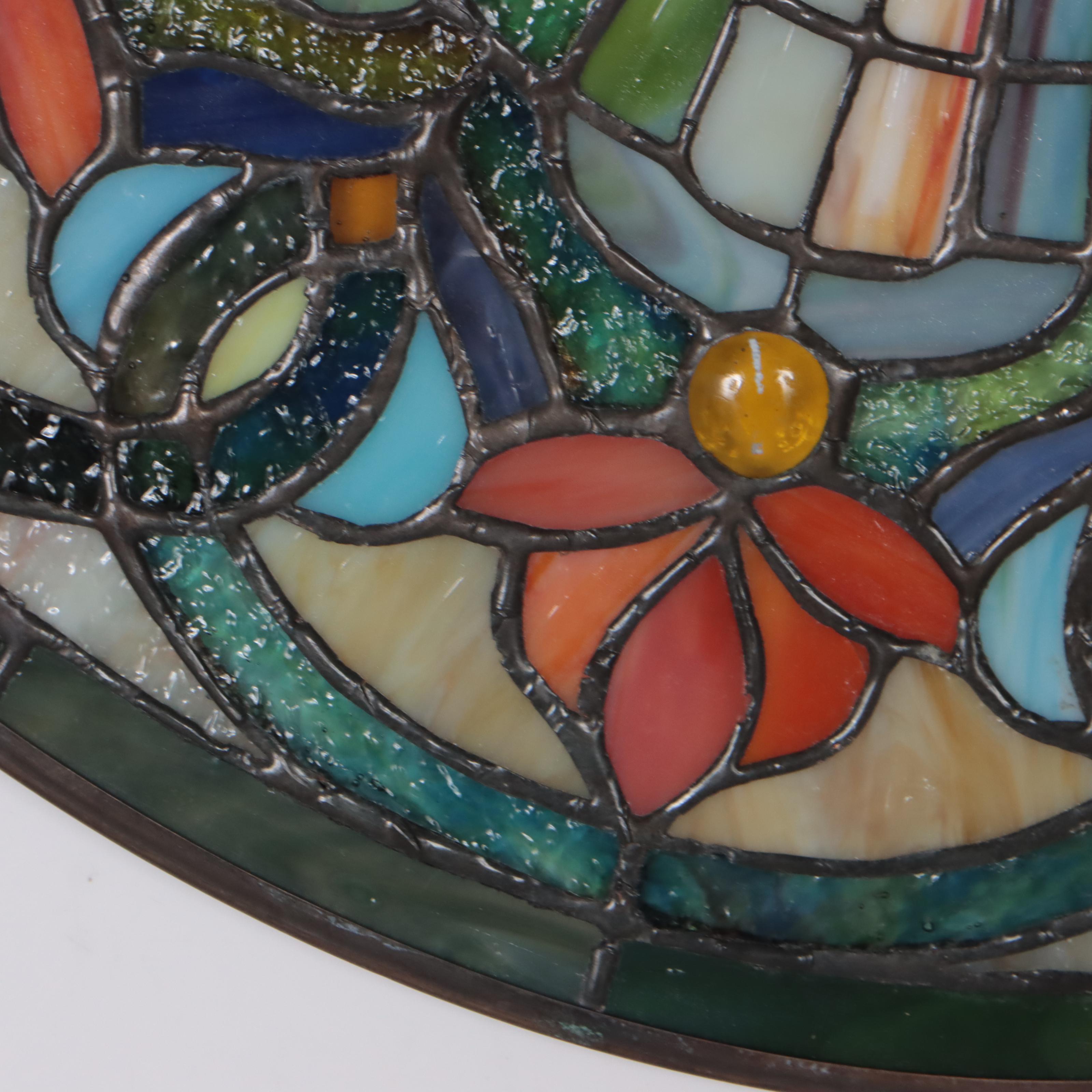 Stained Glass Hanging Window Panel Medallion