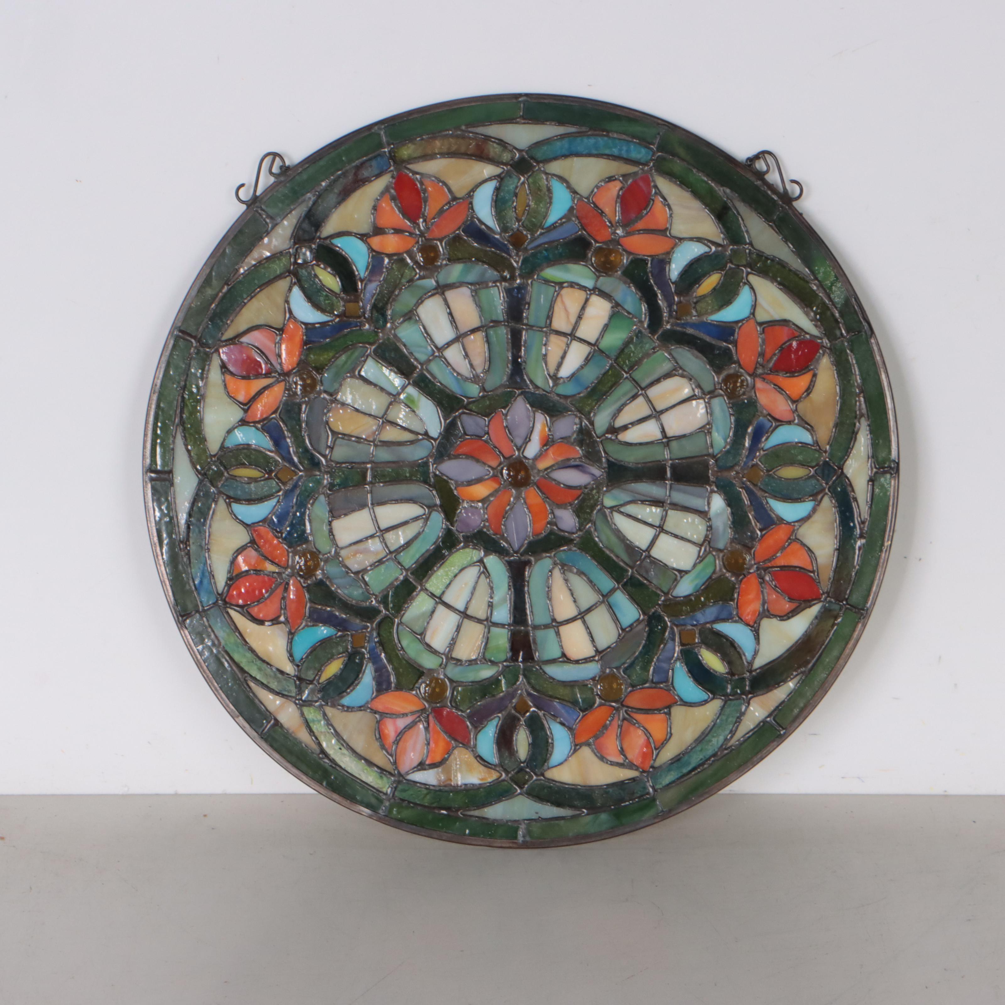 Stained Glass Hanging Window Panel Medallion
