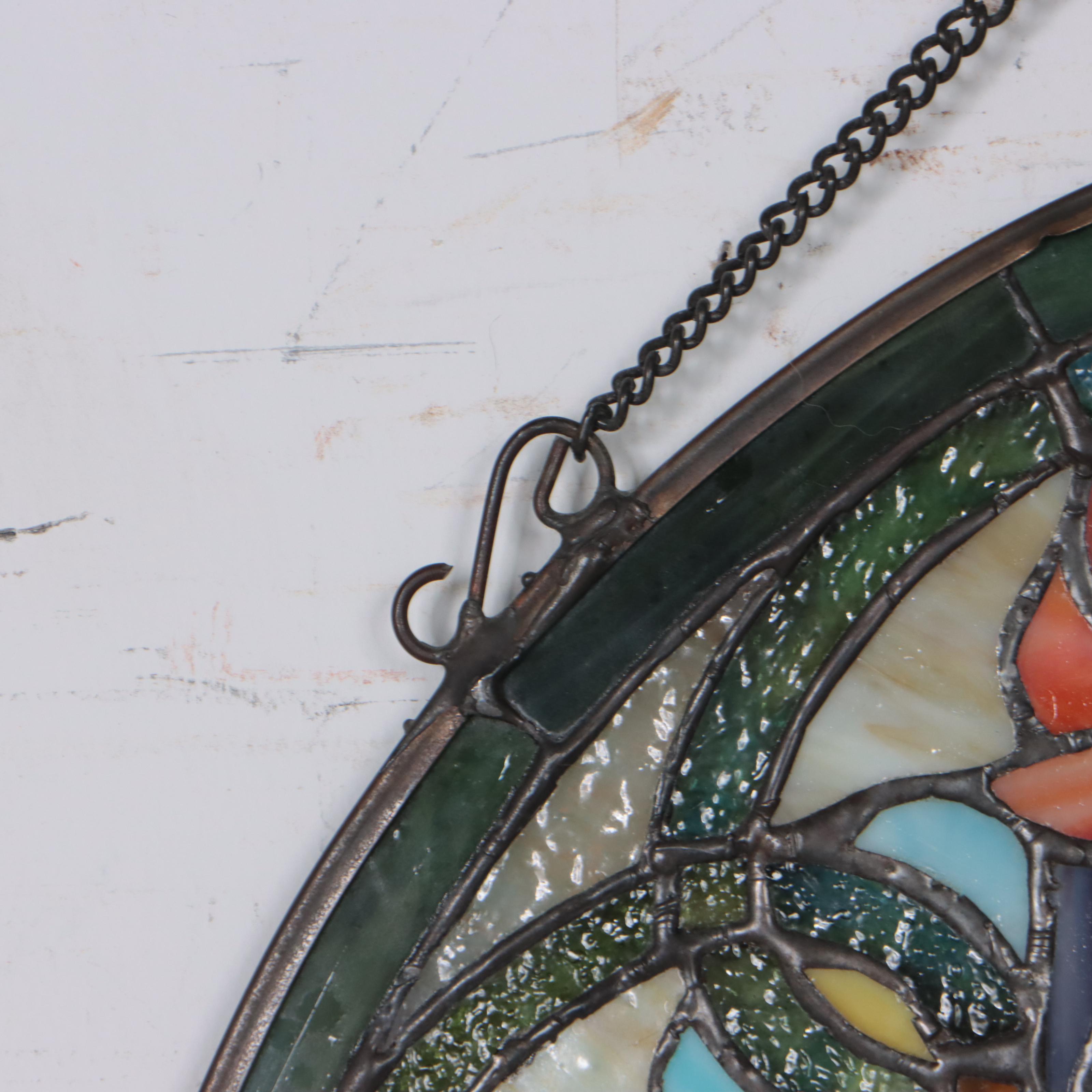 Stained Glass Hanging Window Panel Medallion