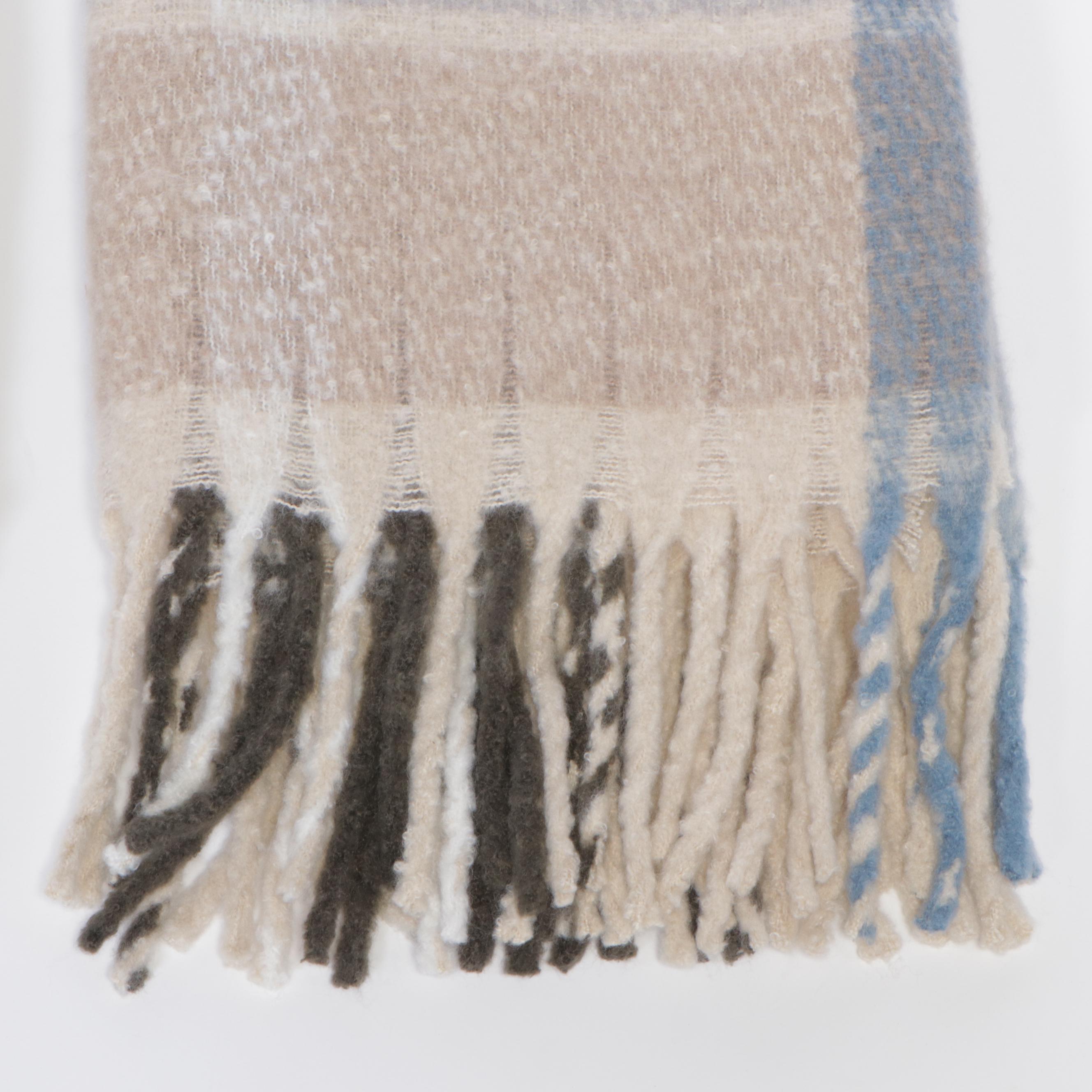 Magaschoni Home Faux Mohair Throws with Fringe