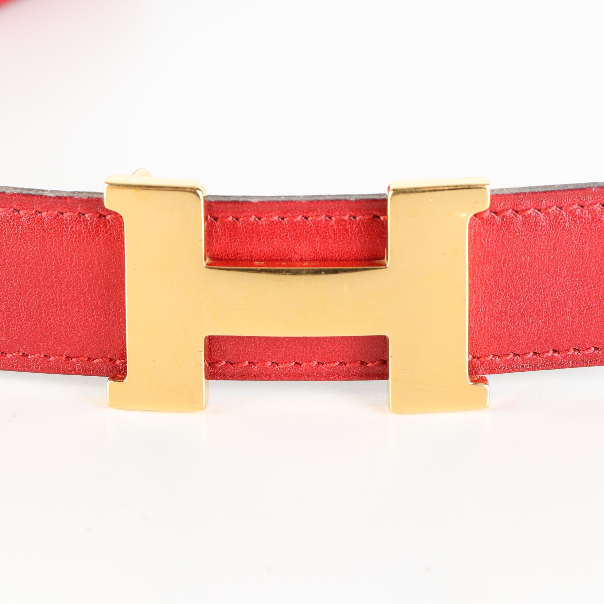 Hermès H Buckle Reversible Belt in Box Calf and Clemence Leather