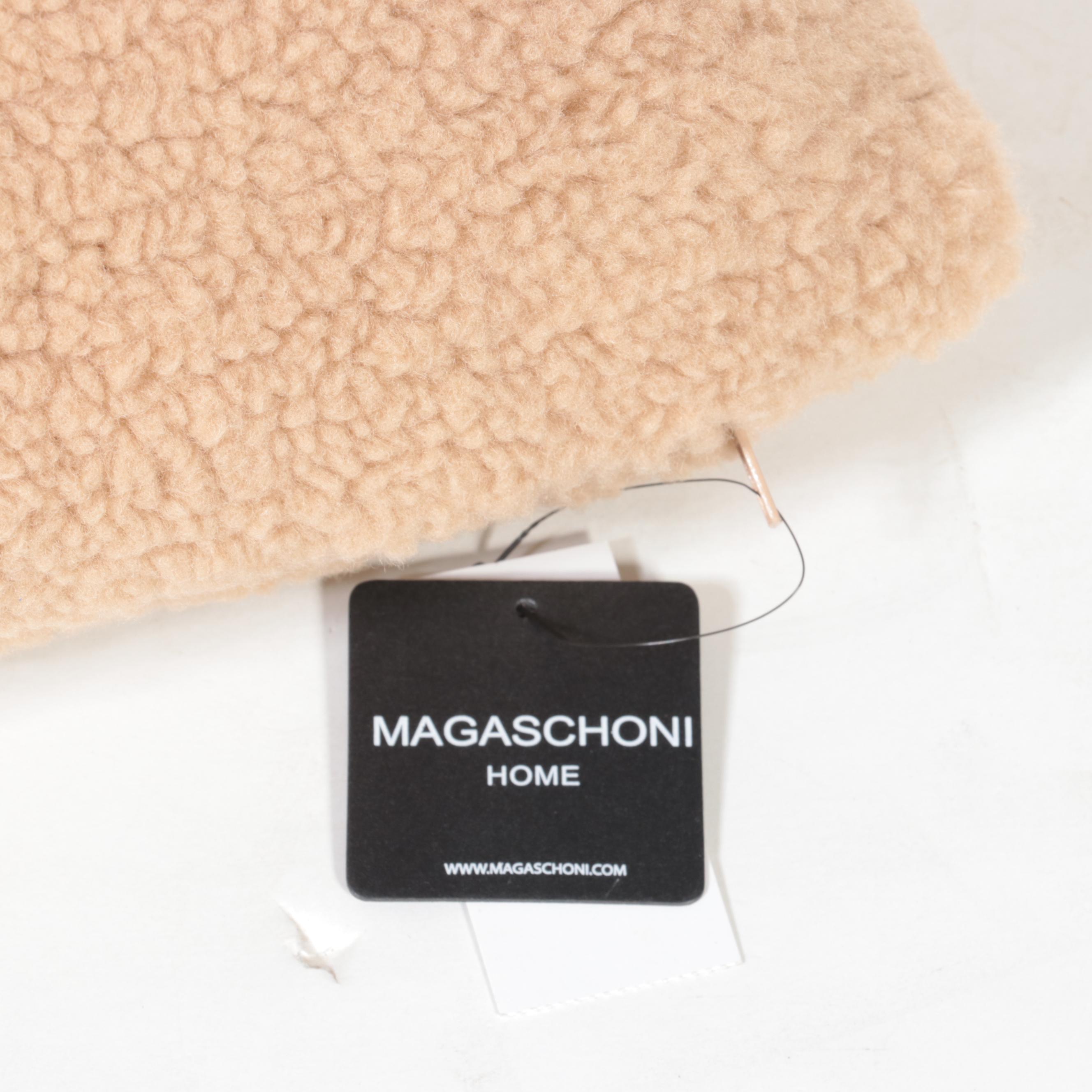 Magaschoni Home Faux Mohair Throw with Faux Fur Accent Pillow