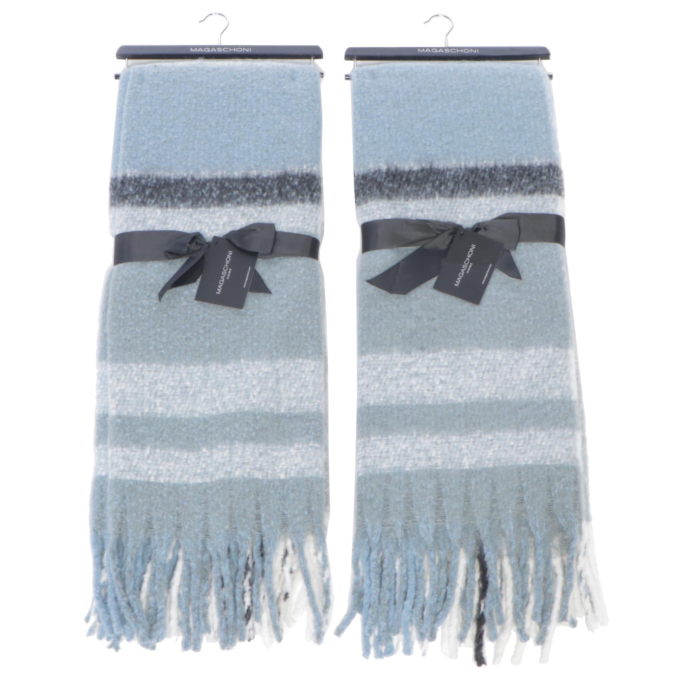 Magaschoni Home Faux Mohair Throws with Fringe