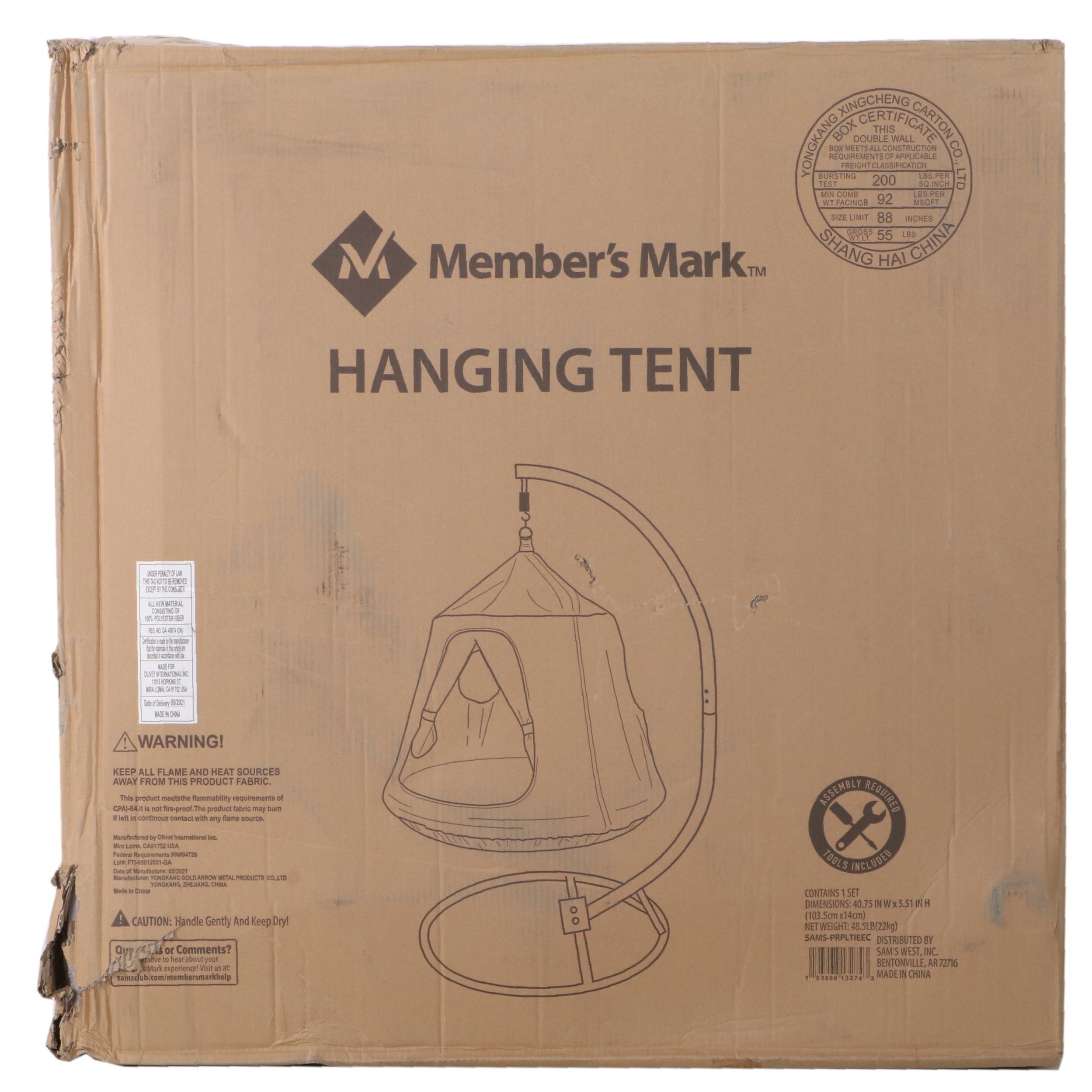 Member's Mark Hangout Pod Hanging Tent
